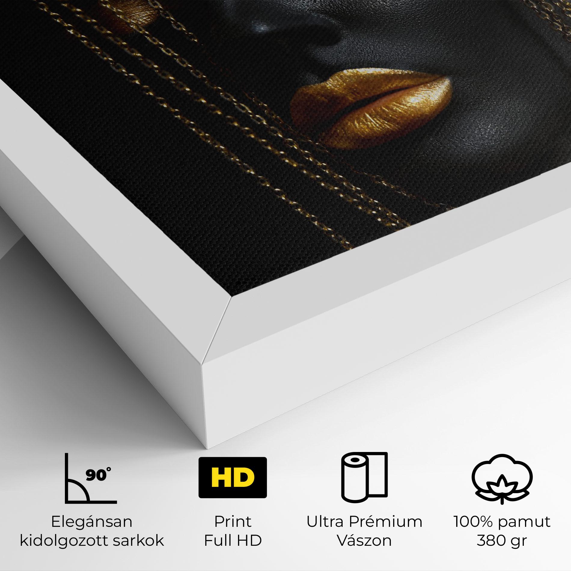 Vászonkép Black Gold Chain Makeup mockup 4