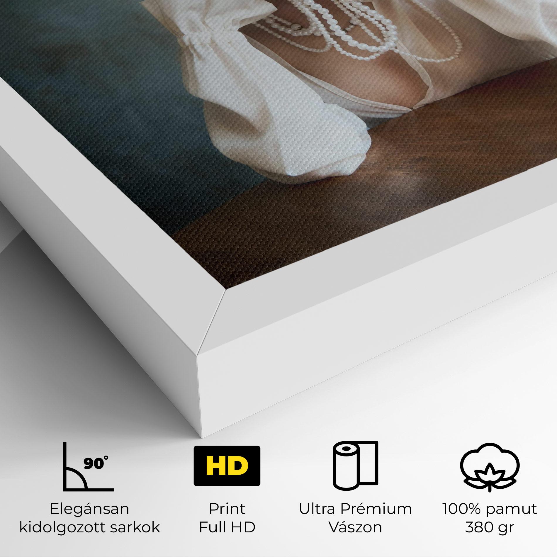 Vászonkép Girl White Pearls mockup 4