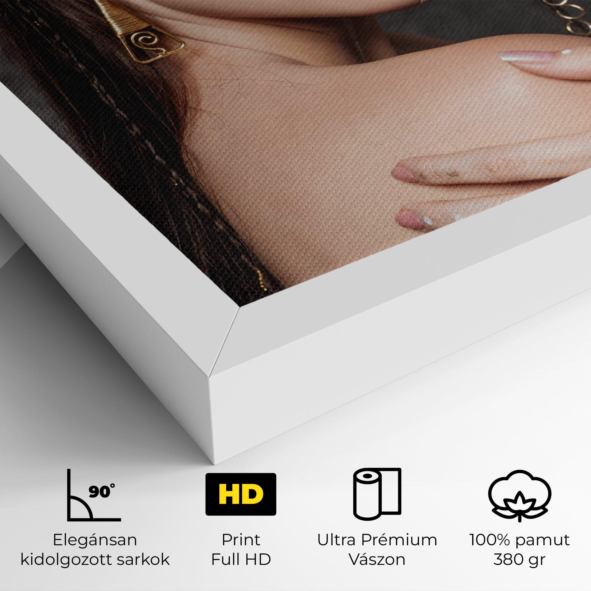 Vászonkép Gold Triangle Earring mockup 4