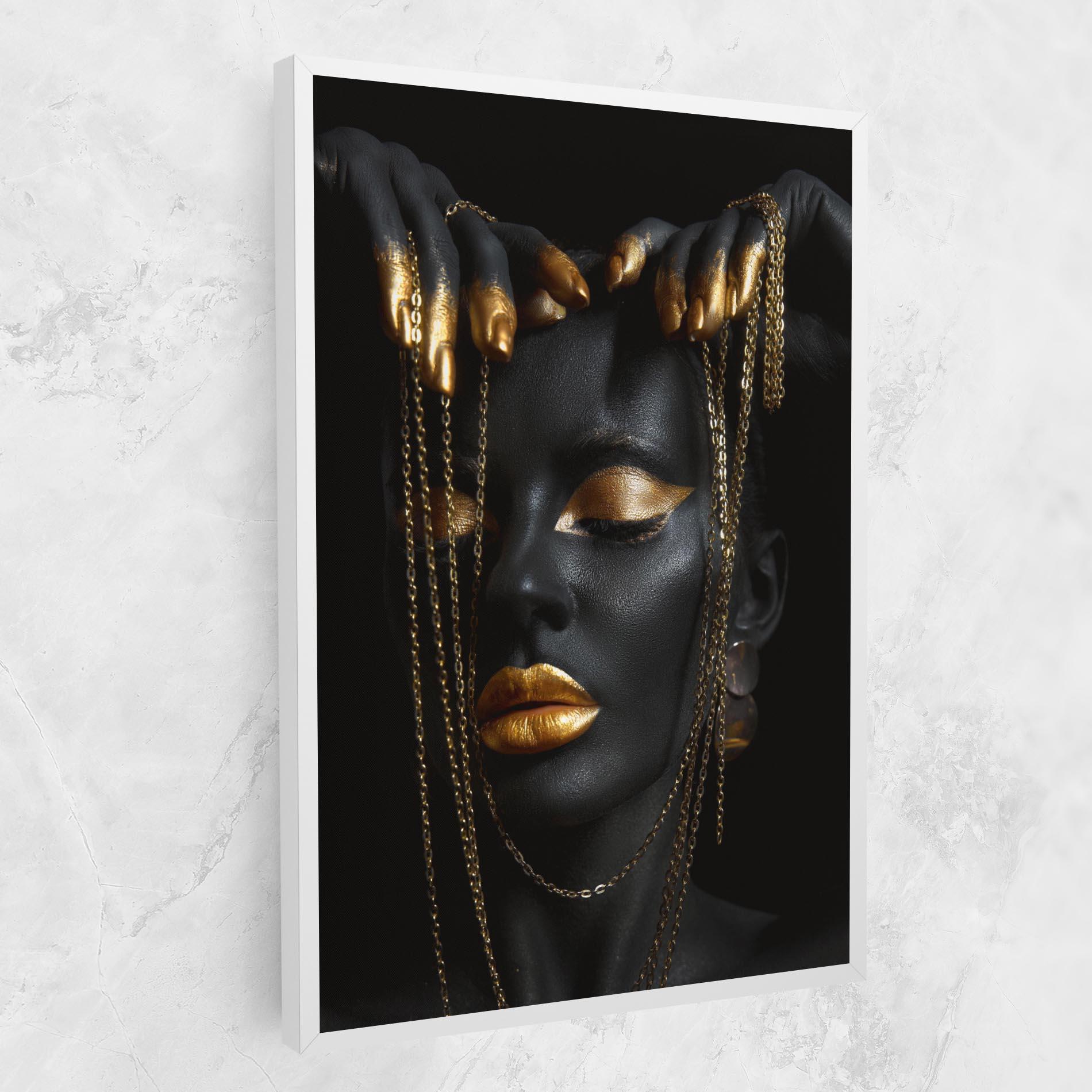 Vászonkép Black Gold Chain Makeup mockup 1