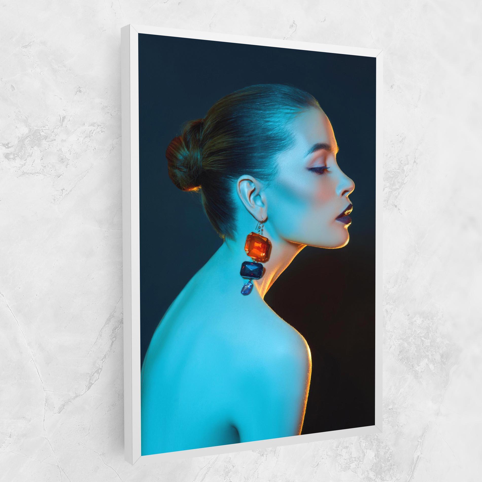 Vászonkép Blue Light Earring mockup 1