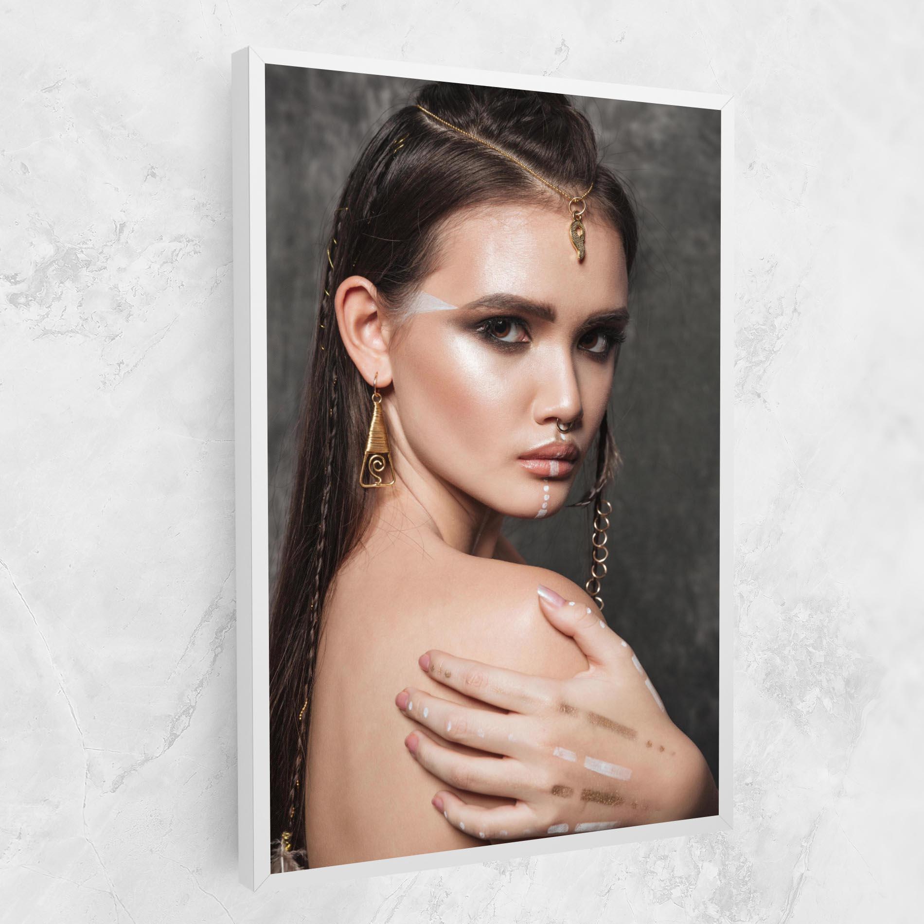 Vászonkép Gold Triangle Earring mockup 1