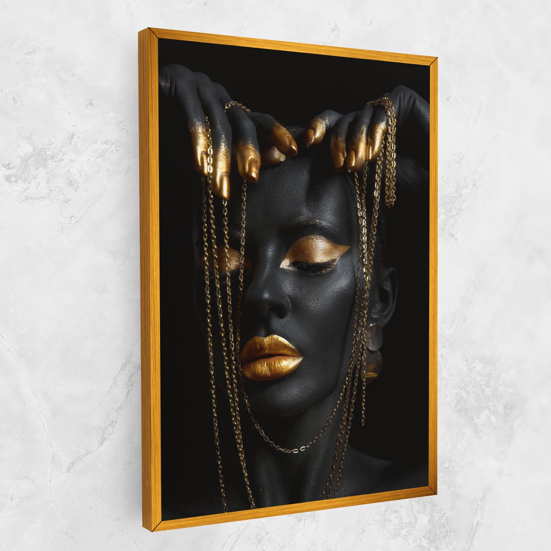 Vászonkép Black Gold Chain Makeup mockup 1