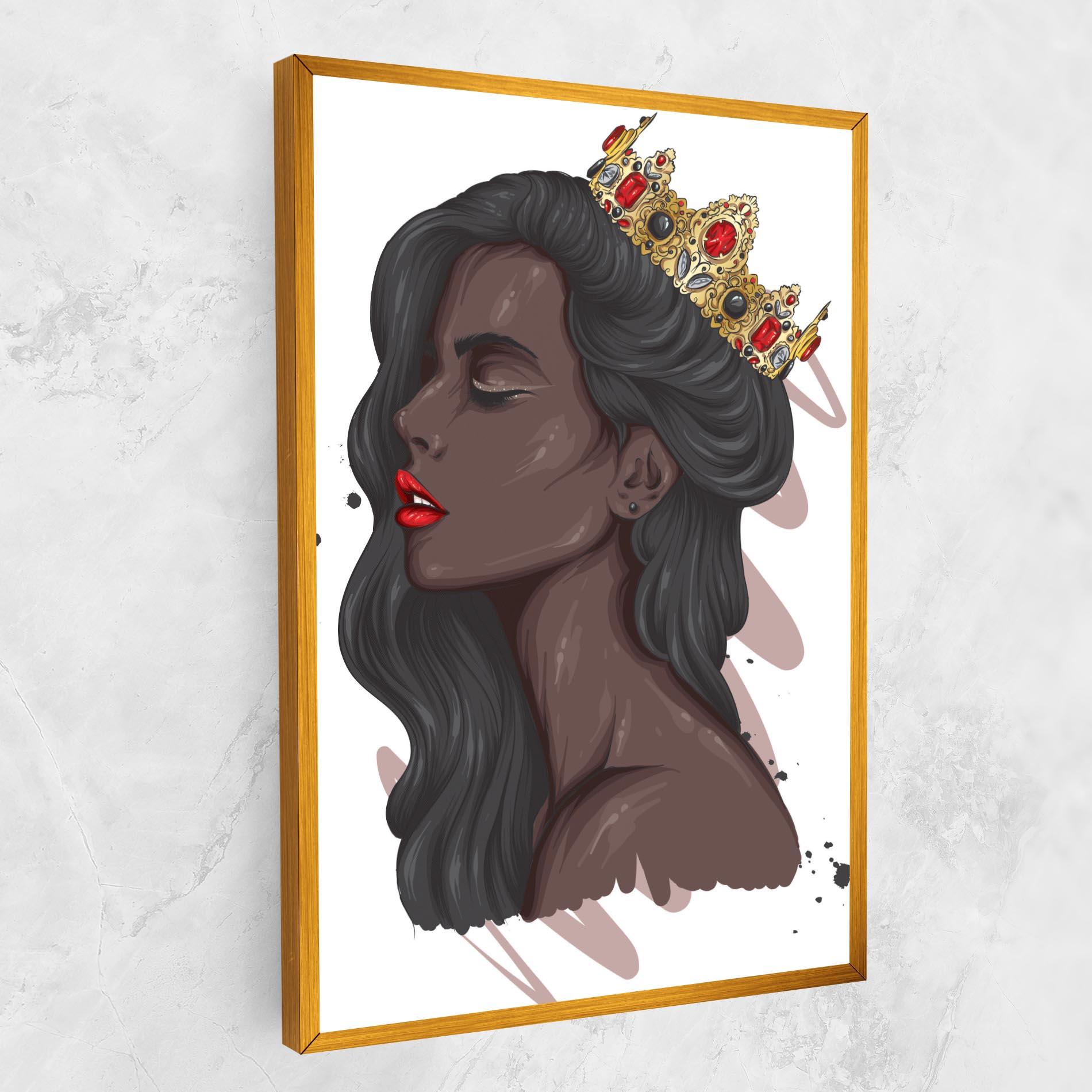 Vászonkép Black Woman With Crown mockup 1