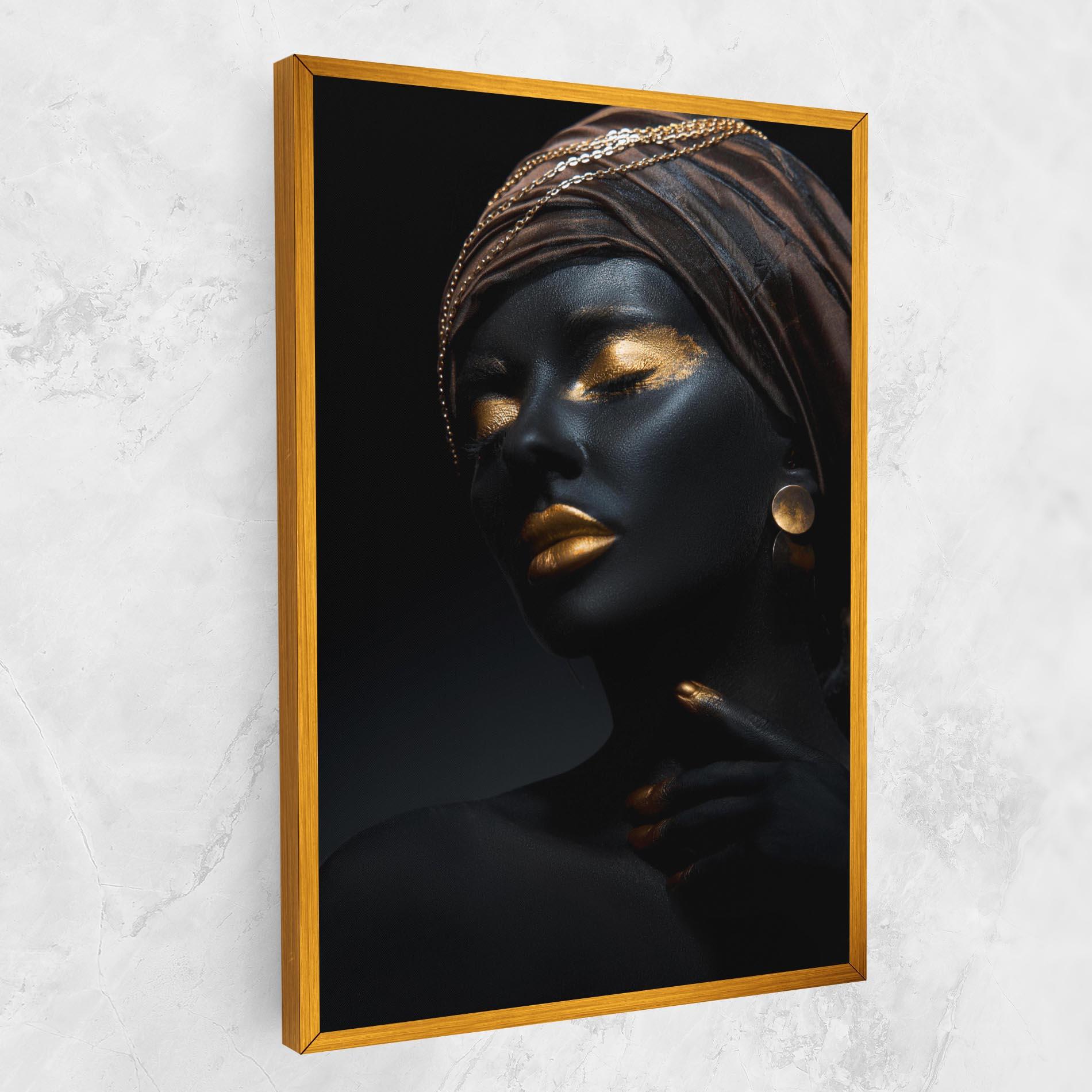 Vászonkép Gold Accessory And Makeup mockup 1