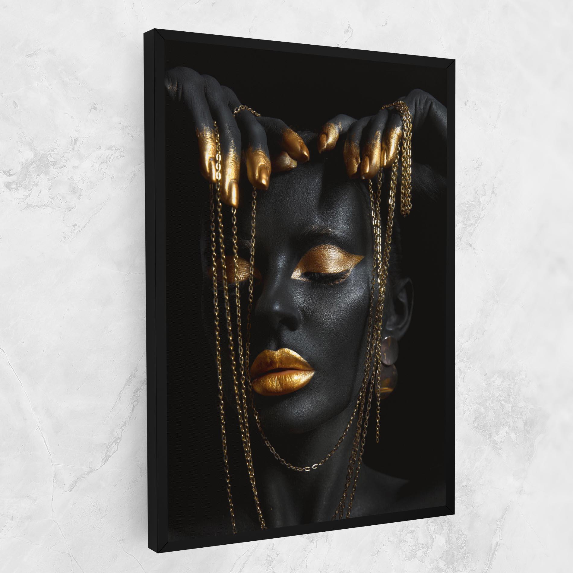 Vászonkép Black Gold Chain Makeup mockup 1