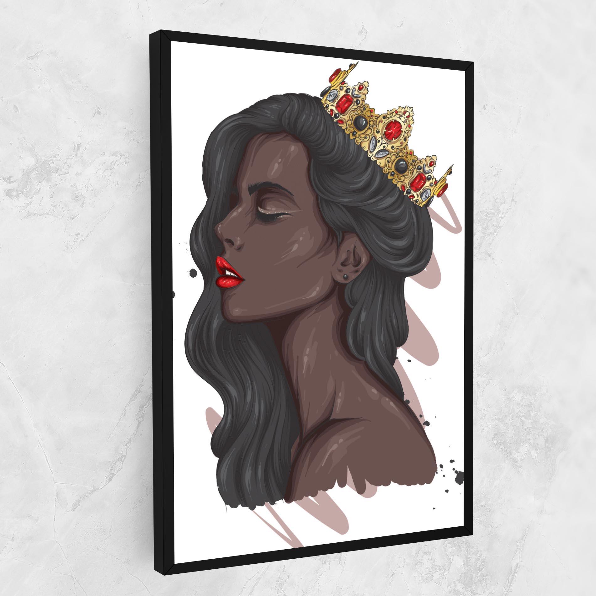 Vászonkép Black Woman With Crown mockup 1