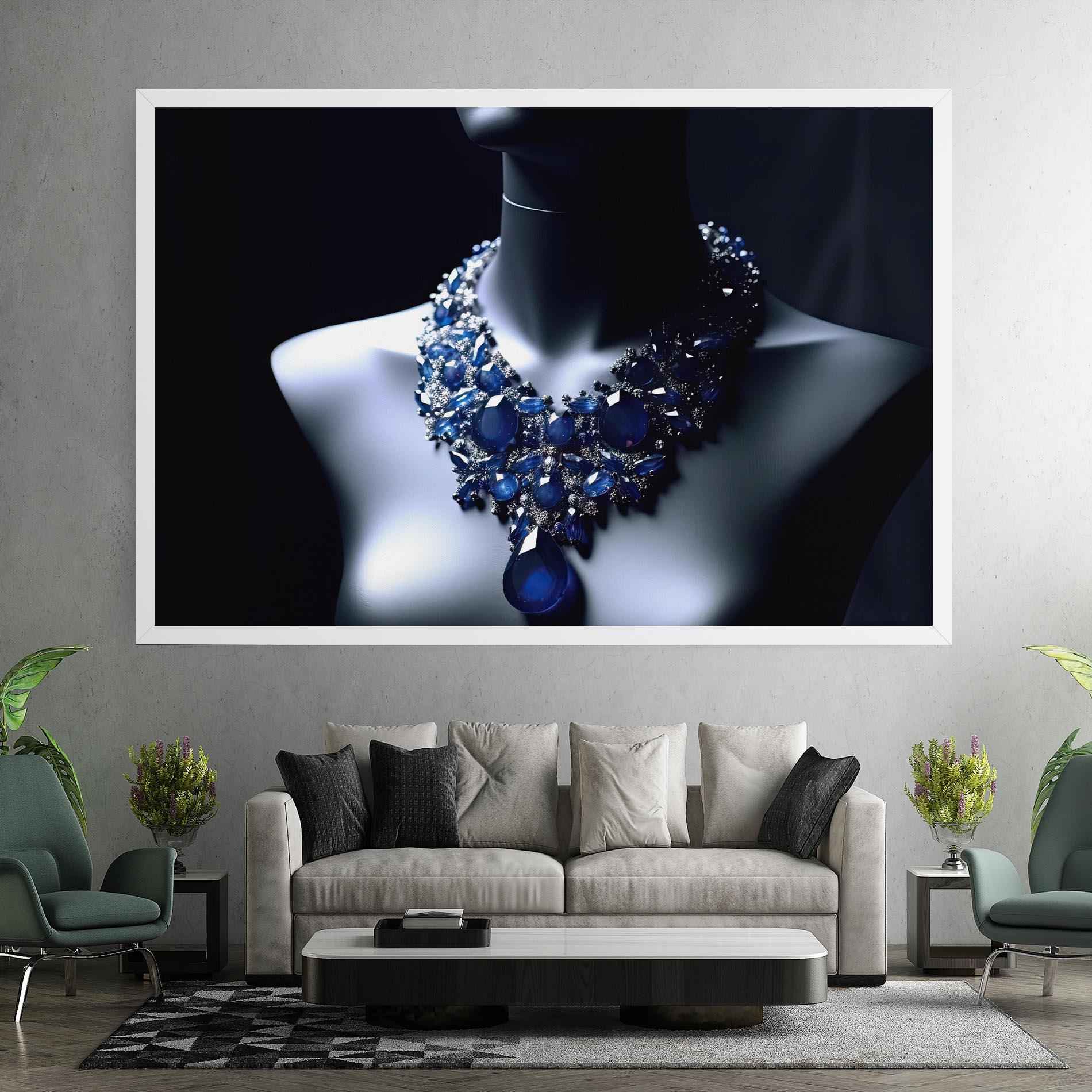 Vászonkép Blue Diamonds Necklace mockup 7