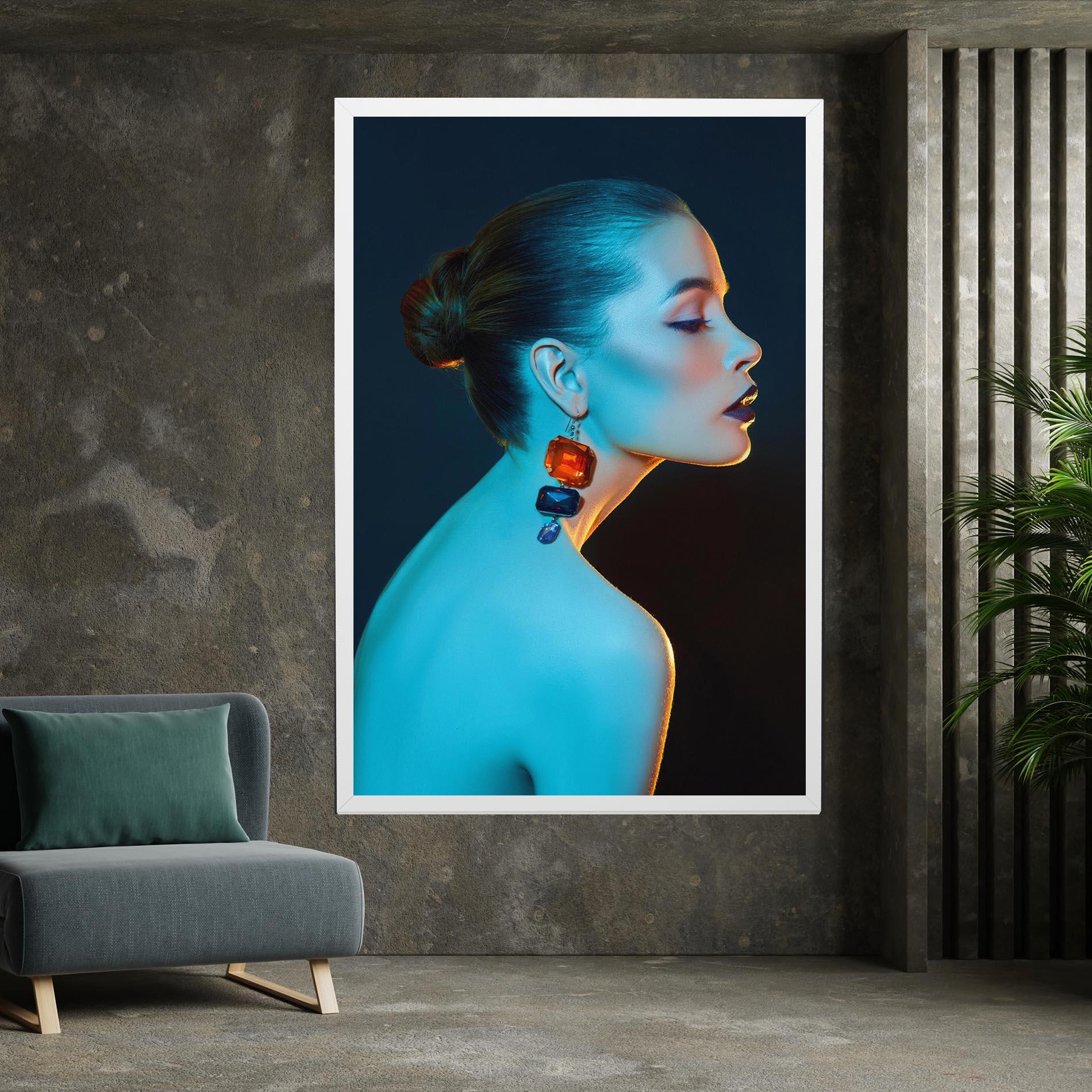 Vászonkép Blue Light Earring mockup 7
