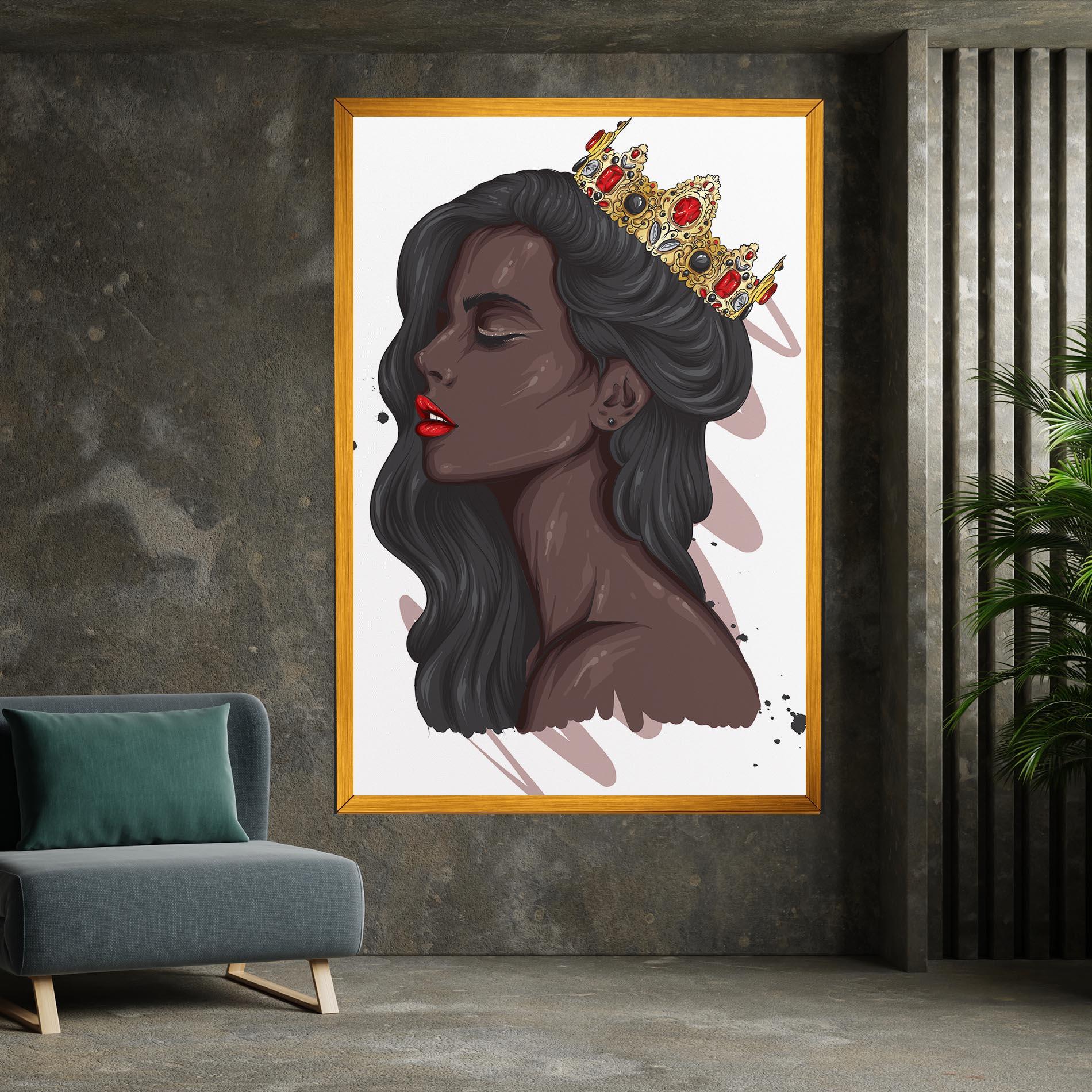 Vászonkép Black Woman With Crown mockup 7