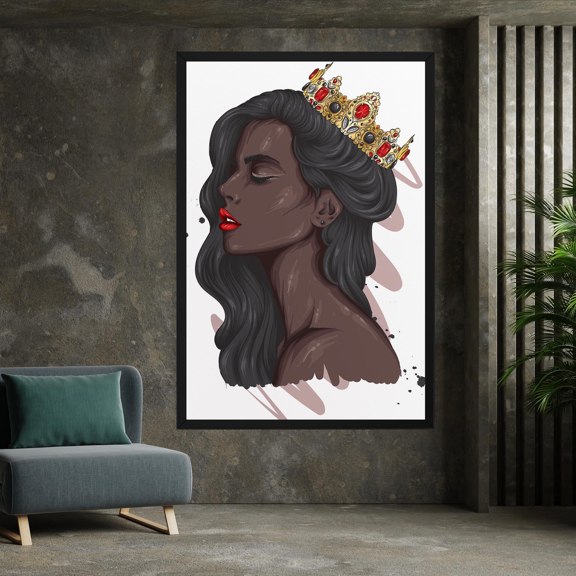 Vászonkép Black Woman With Crown mockup 7
