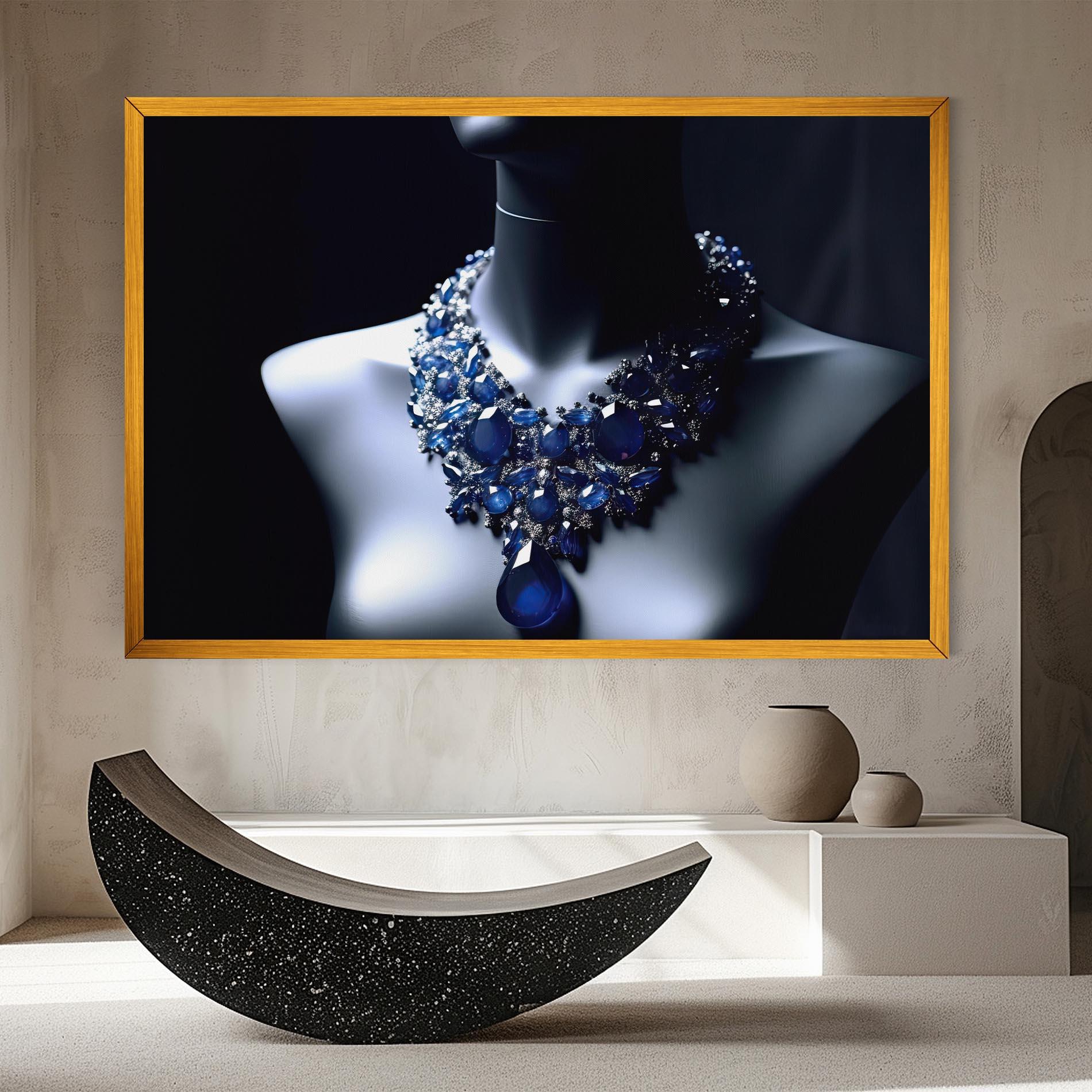 Vászonkép Blue Diamonds Necklace mockup 8