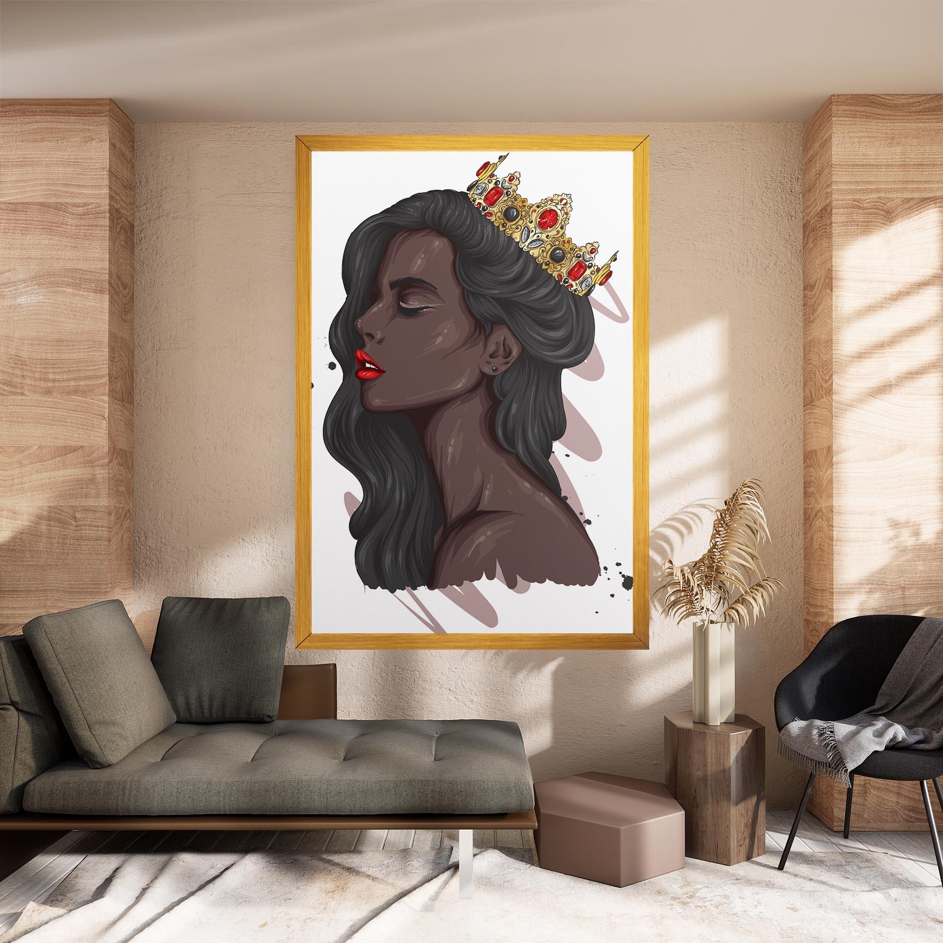 Vászonkép Black Woman With Crown mockup 8