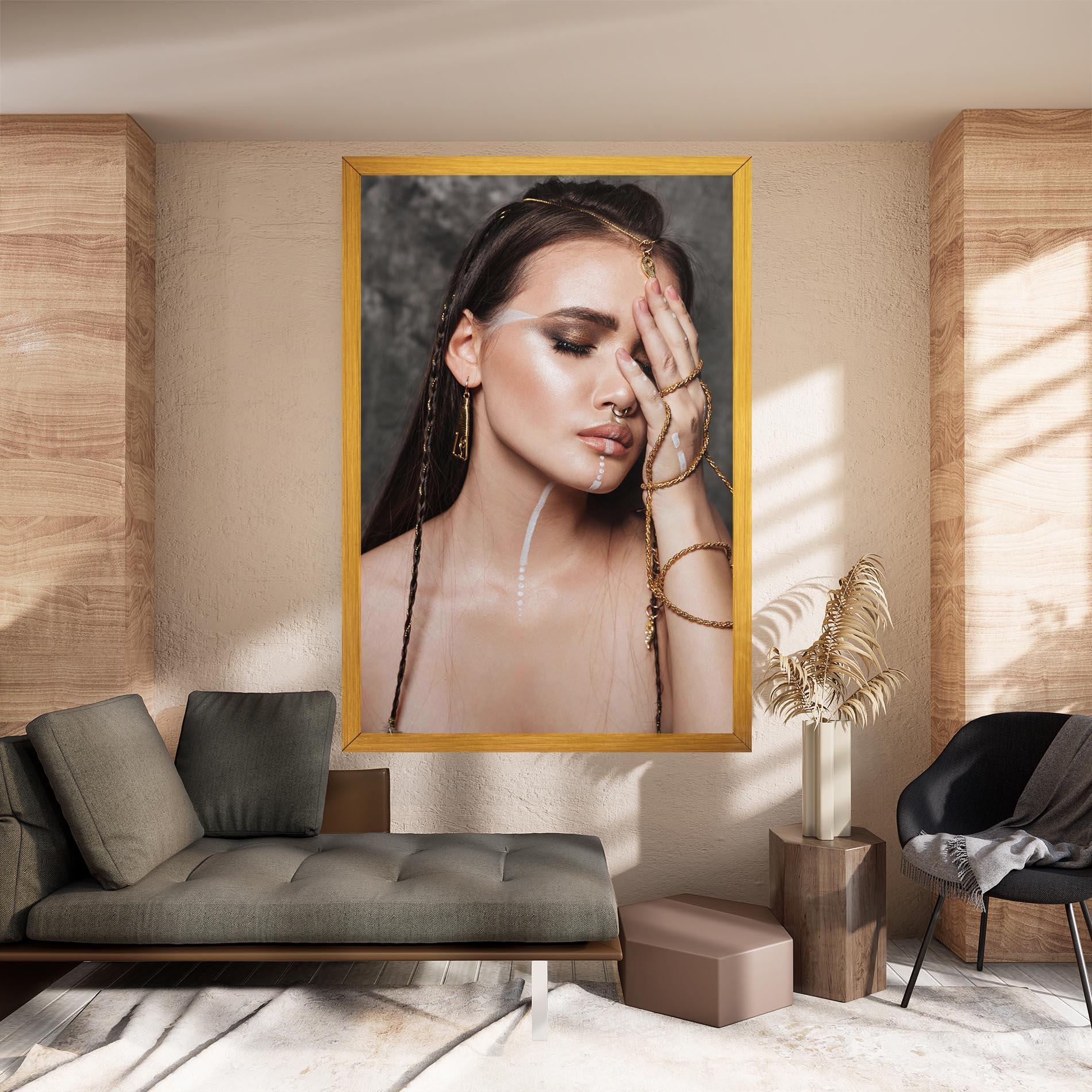 Vászonkép Gold Hand Accessory mockup 8