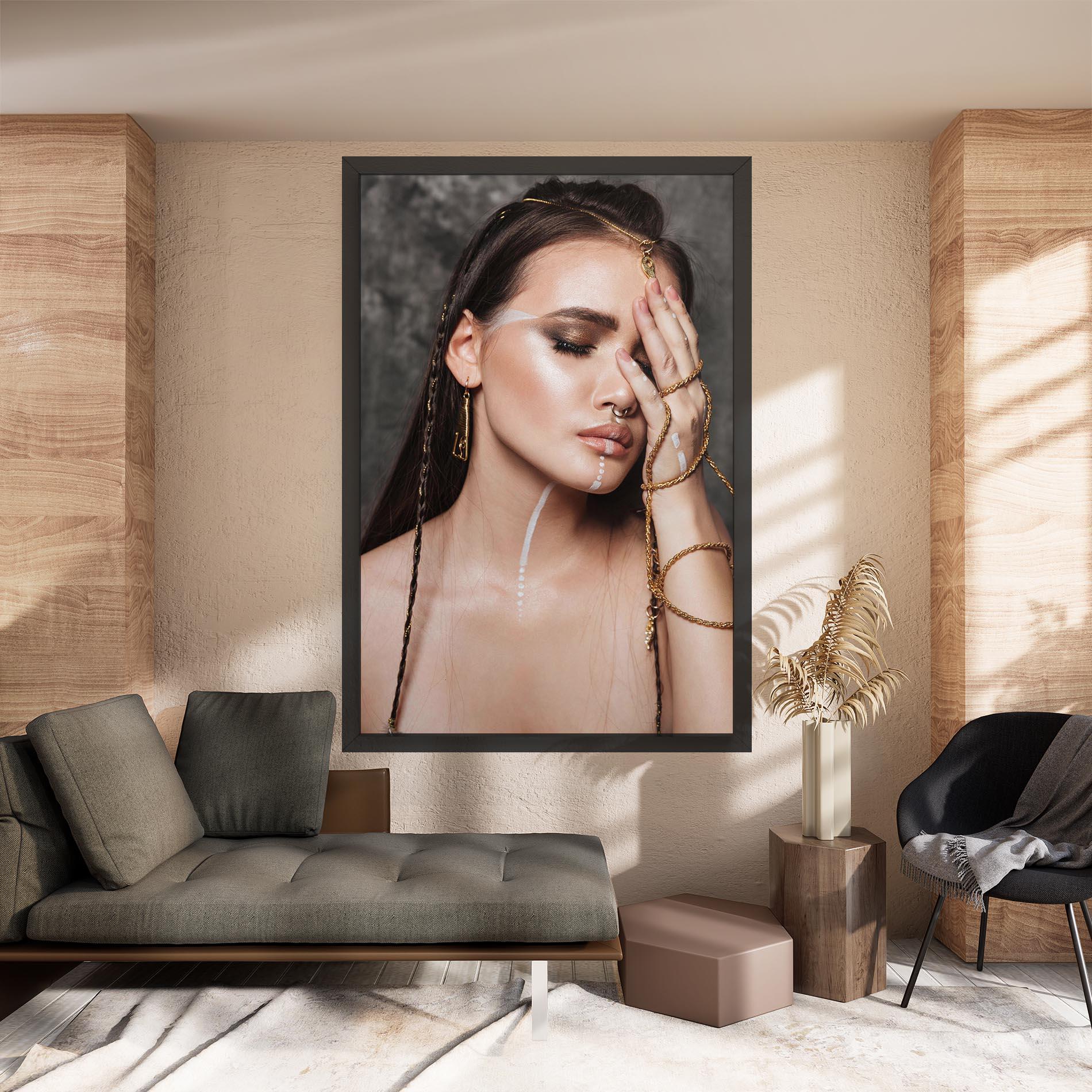 Vászonkép Gold Hand Accessory mockup 8