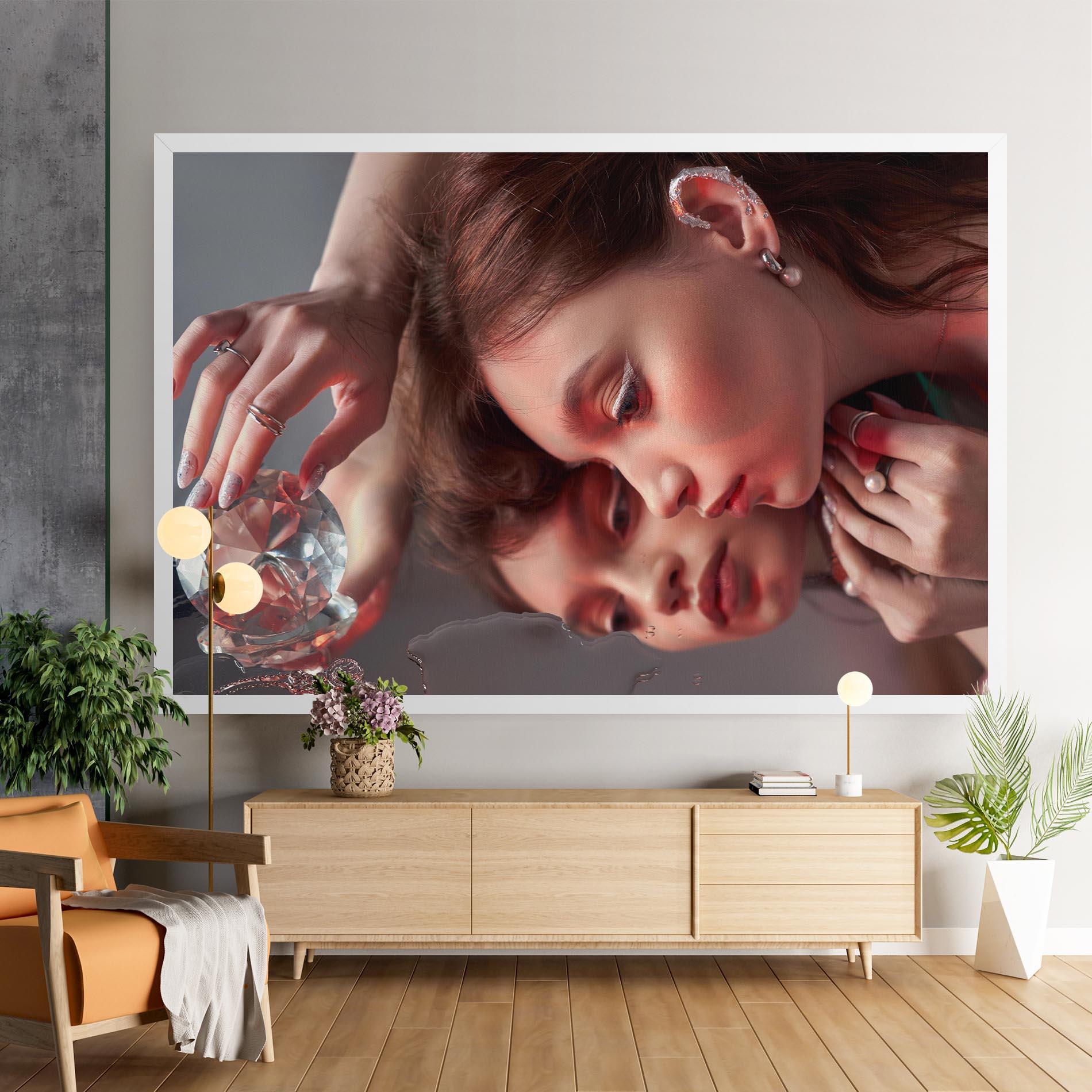 Vászonkép Big Diamond Hand mockup 9