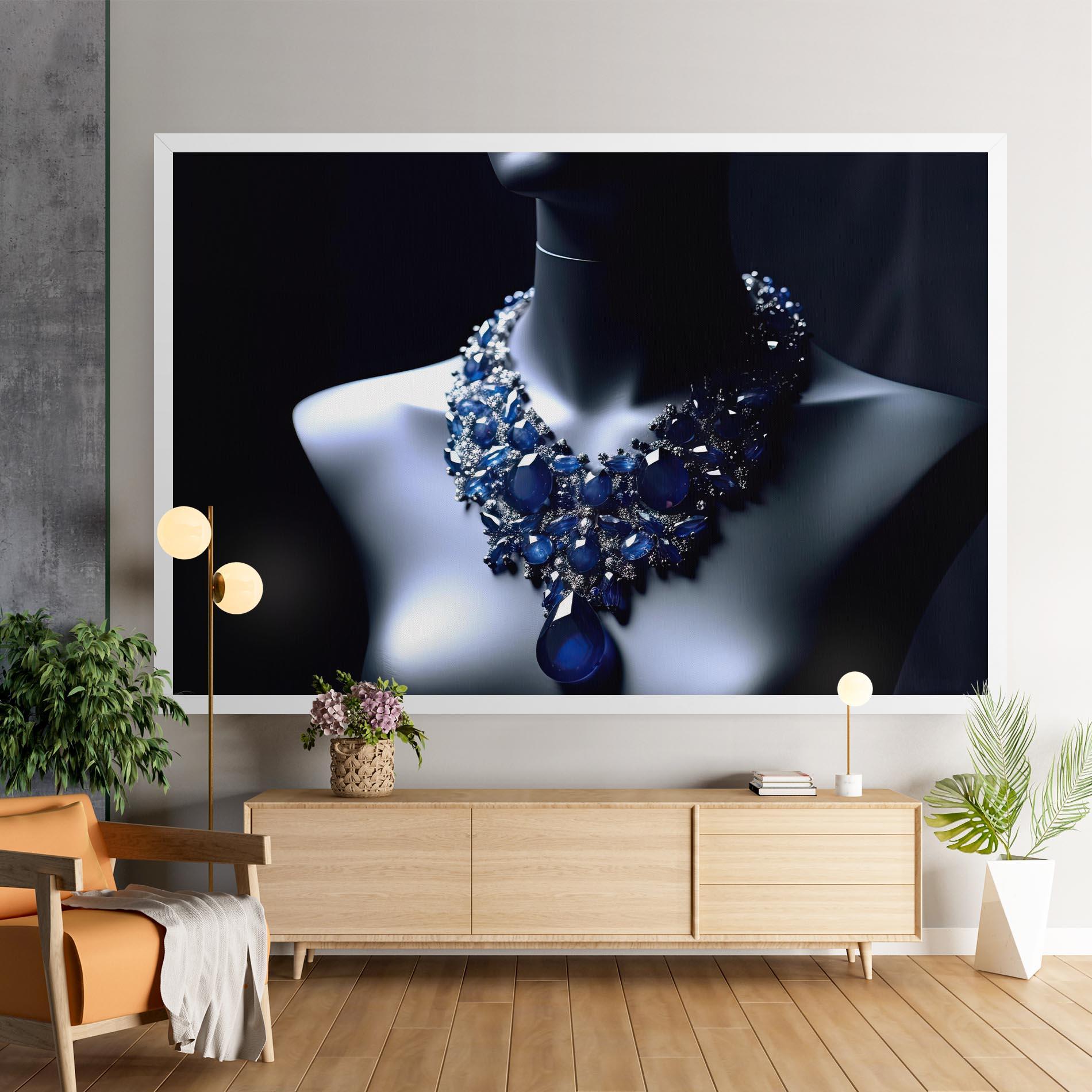Vászonkép Blue Diamonds Necklace mockup 9