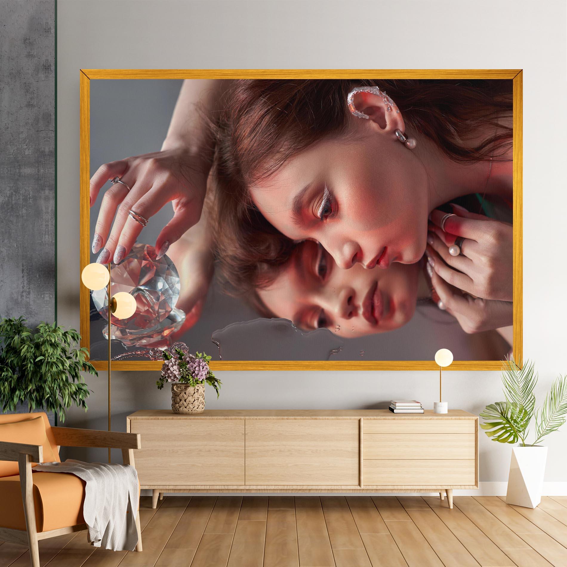 Vászonkép Big Diamond Hand mockup 9