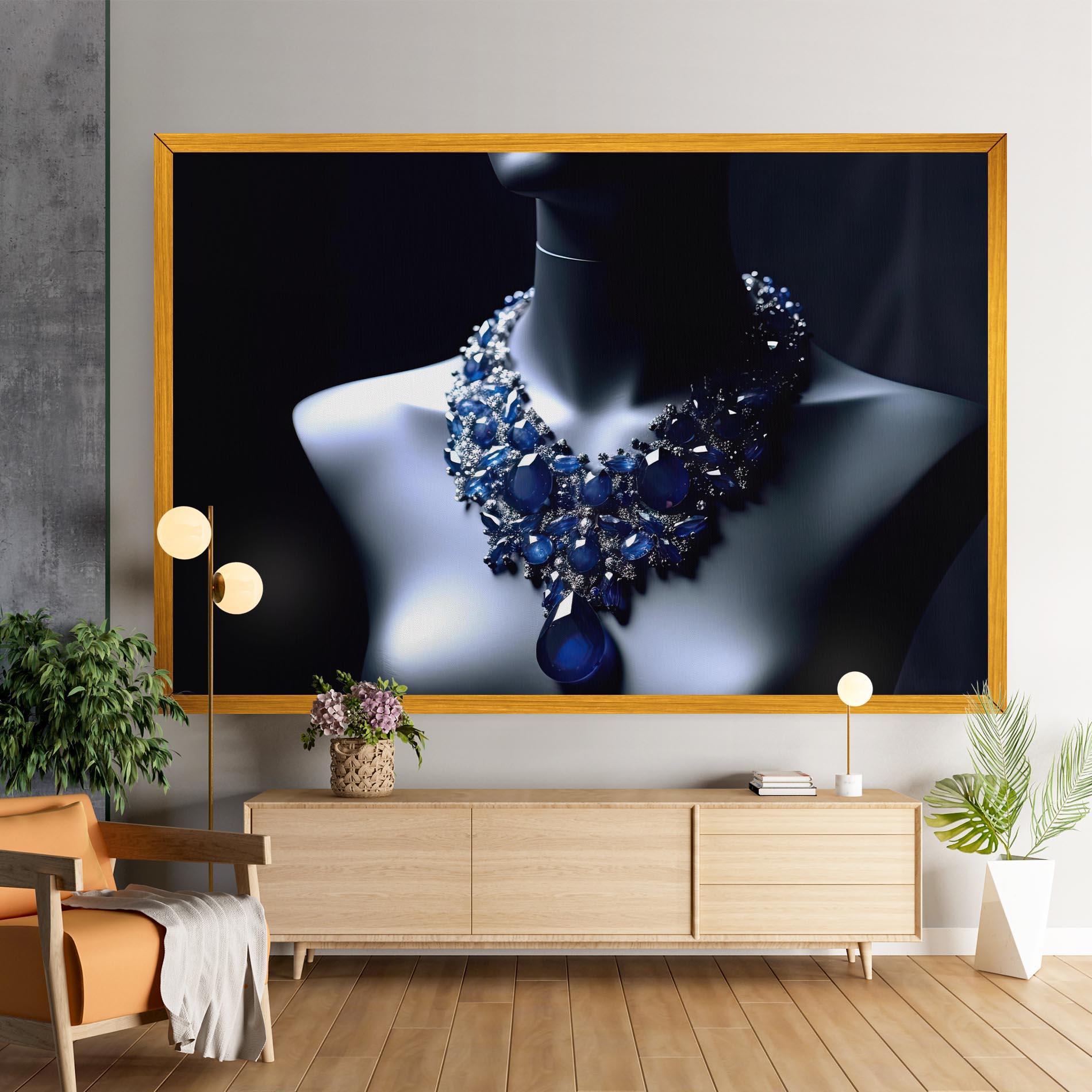 Vászonkép Blue Diamonds Necklace mockup 9