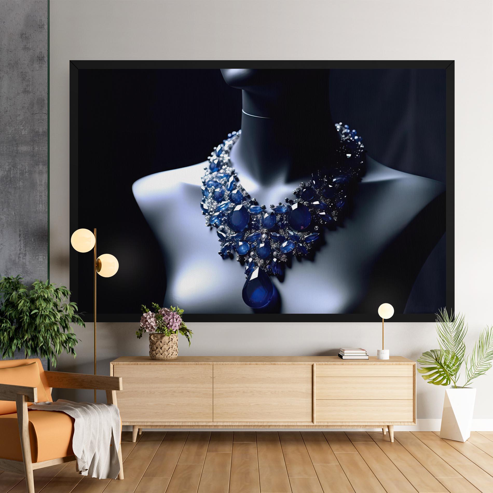 Vászonkép Blue Diamonds Necklace mockup 9