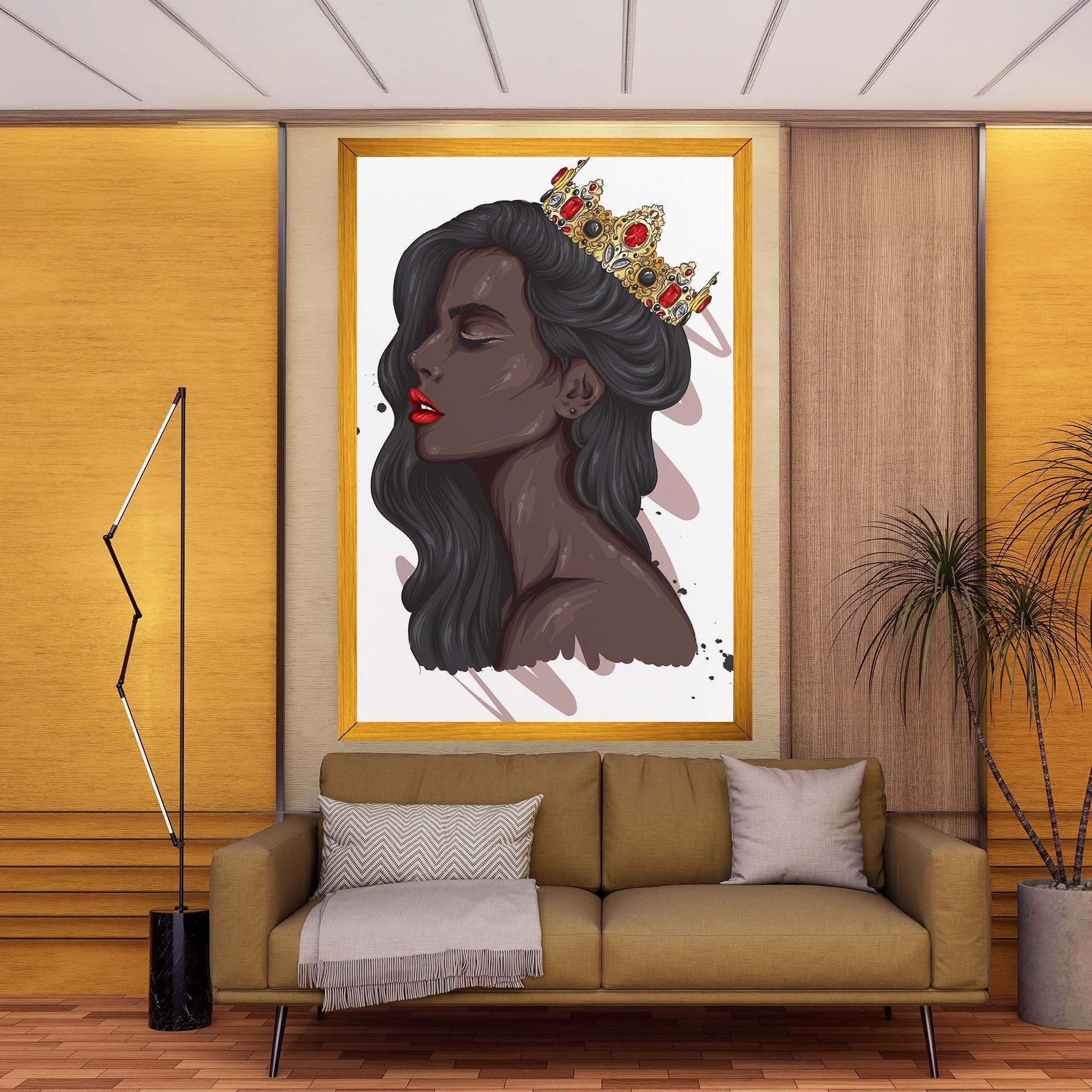 Vászonkép Black Woman With Crown mockup 9