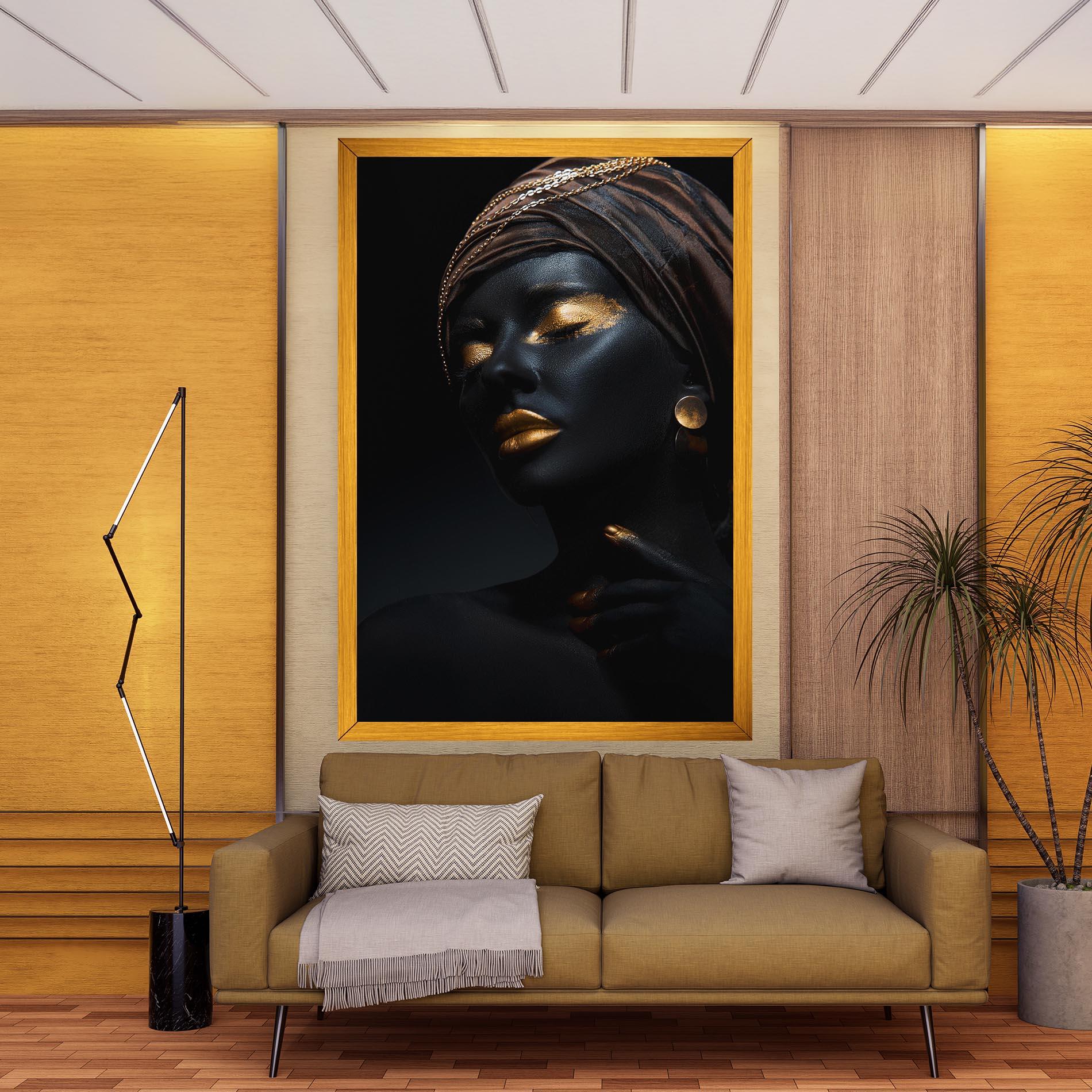 Vászonkép Gold Accessory And Makeup mockup 9