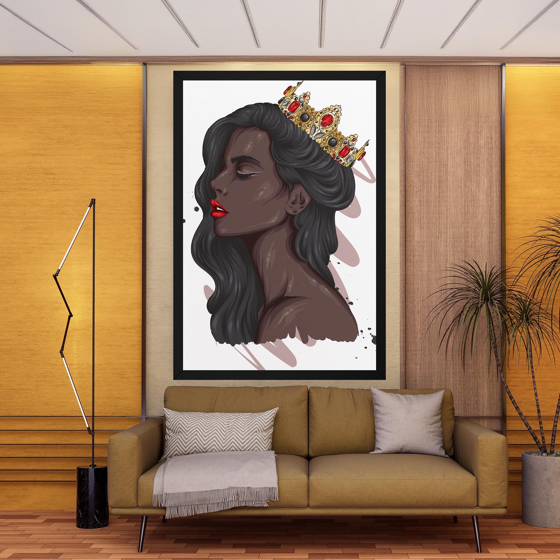 Vászonkép Black Woman With Crown mockup 9