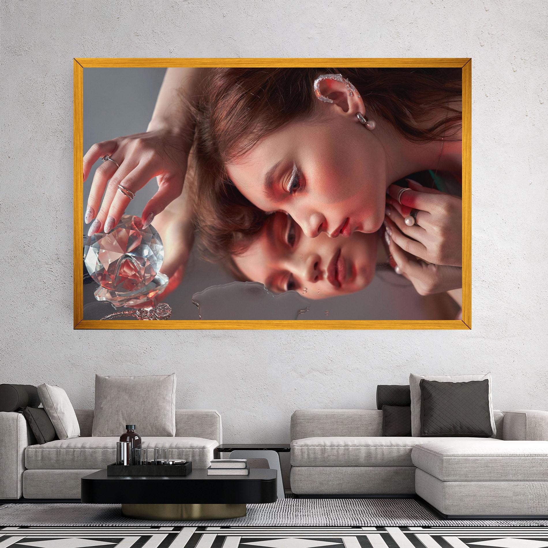 Vászonkép Big Diamond Hand mockup 2