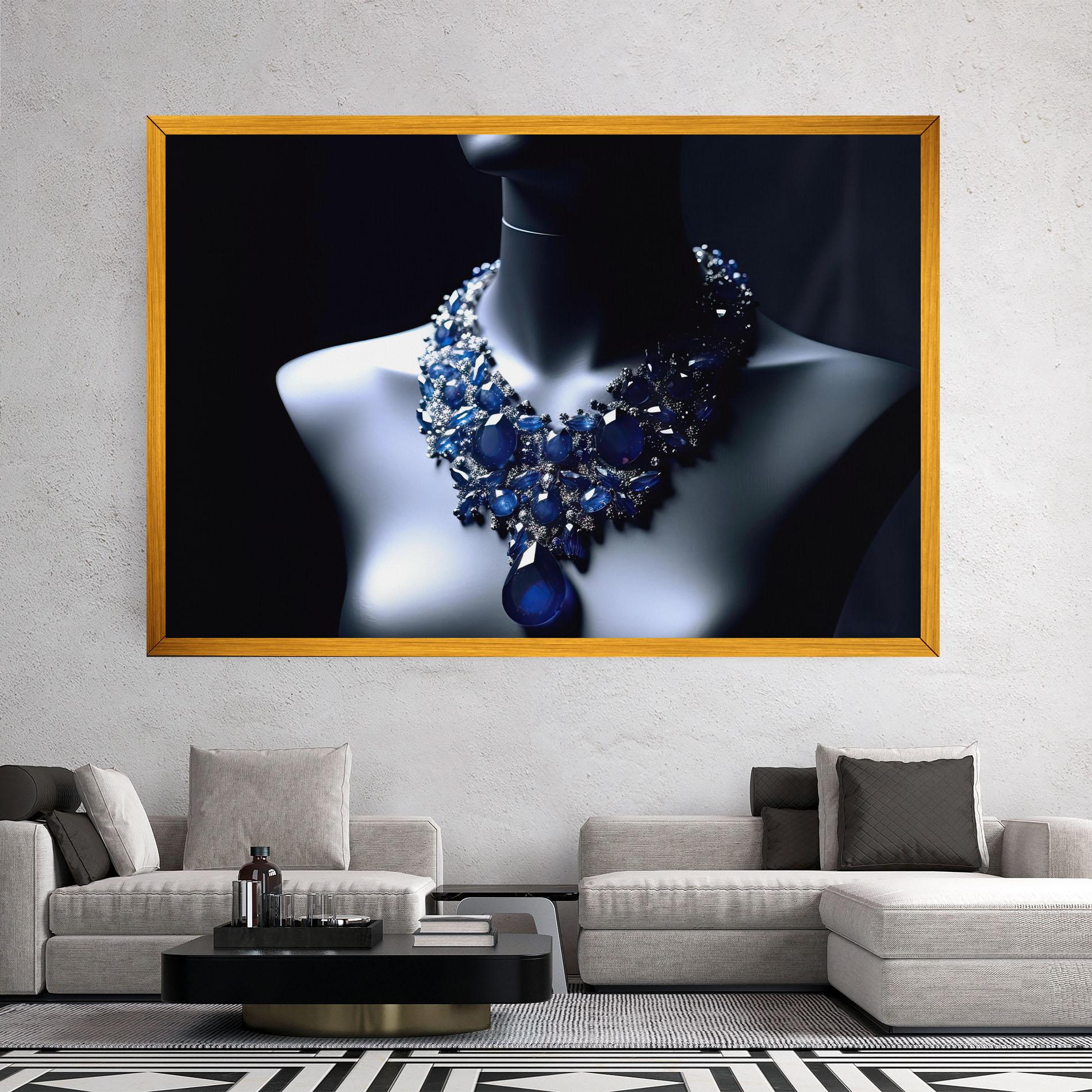 Vászonkép Blue Diamonds Necklace mockup 2