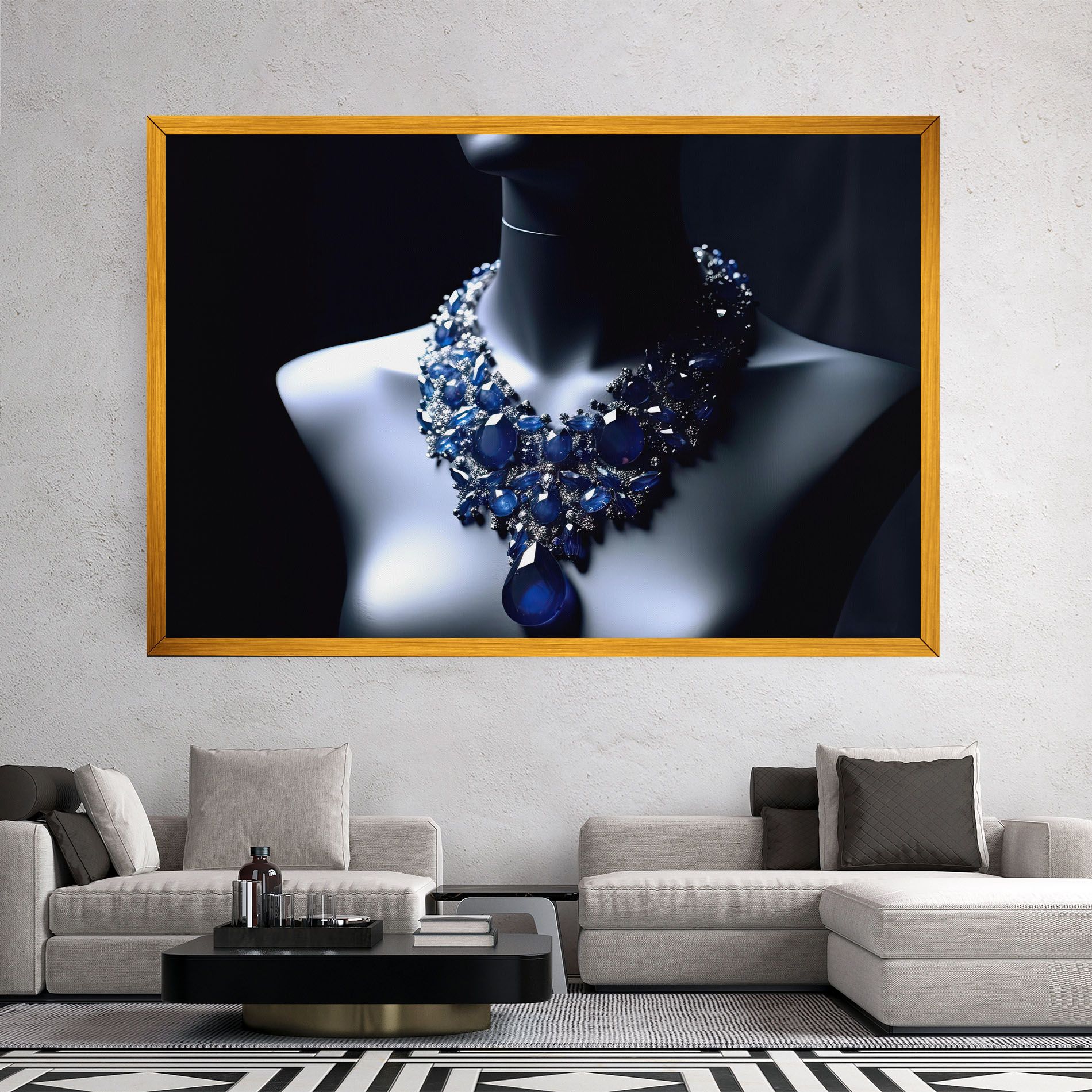 Blue Diamonds Necklace mockup 2