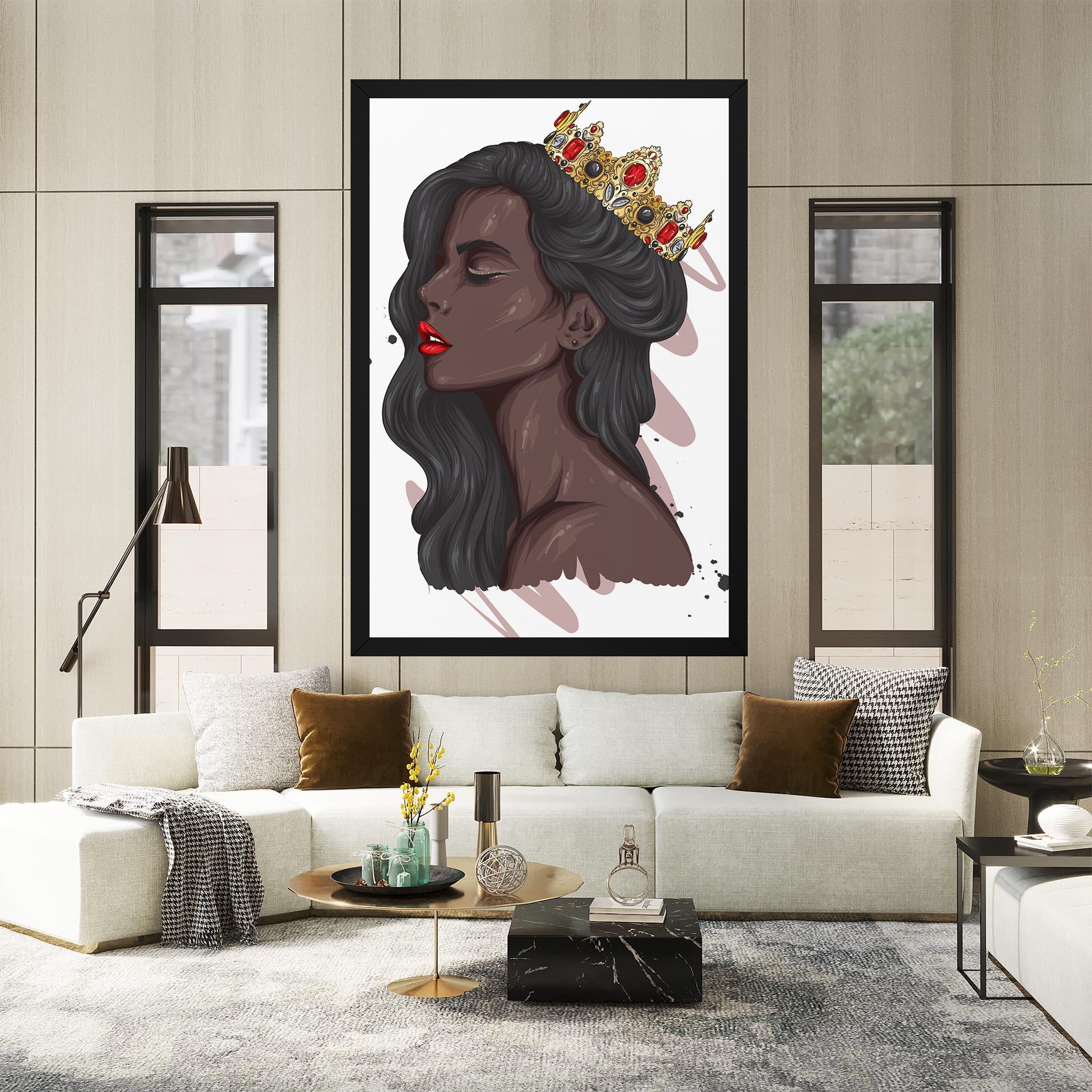 Vászonkép Black Woman With Crown mockup 2