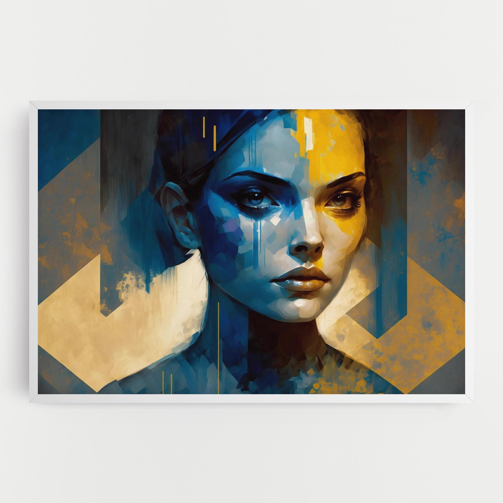 Vászonkép Gold Blue Face mockup 0