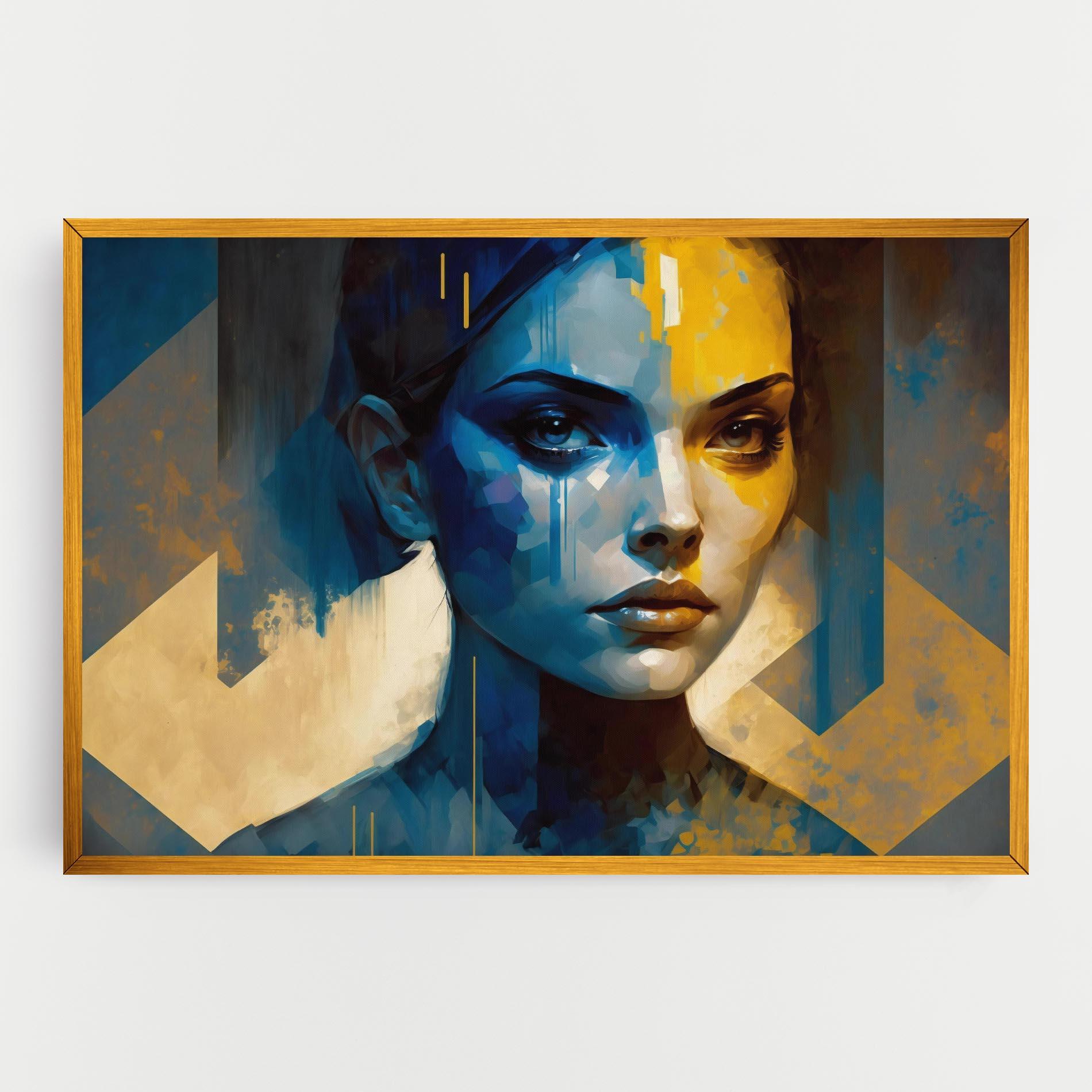 Vászonkép Gold Blue Face mockup 0