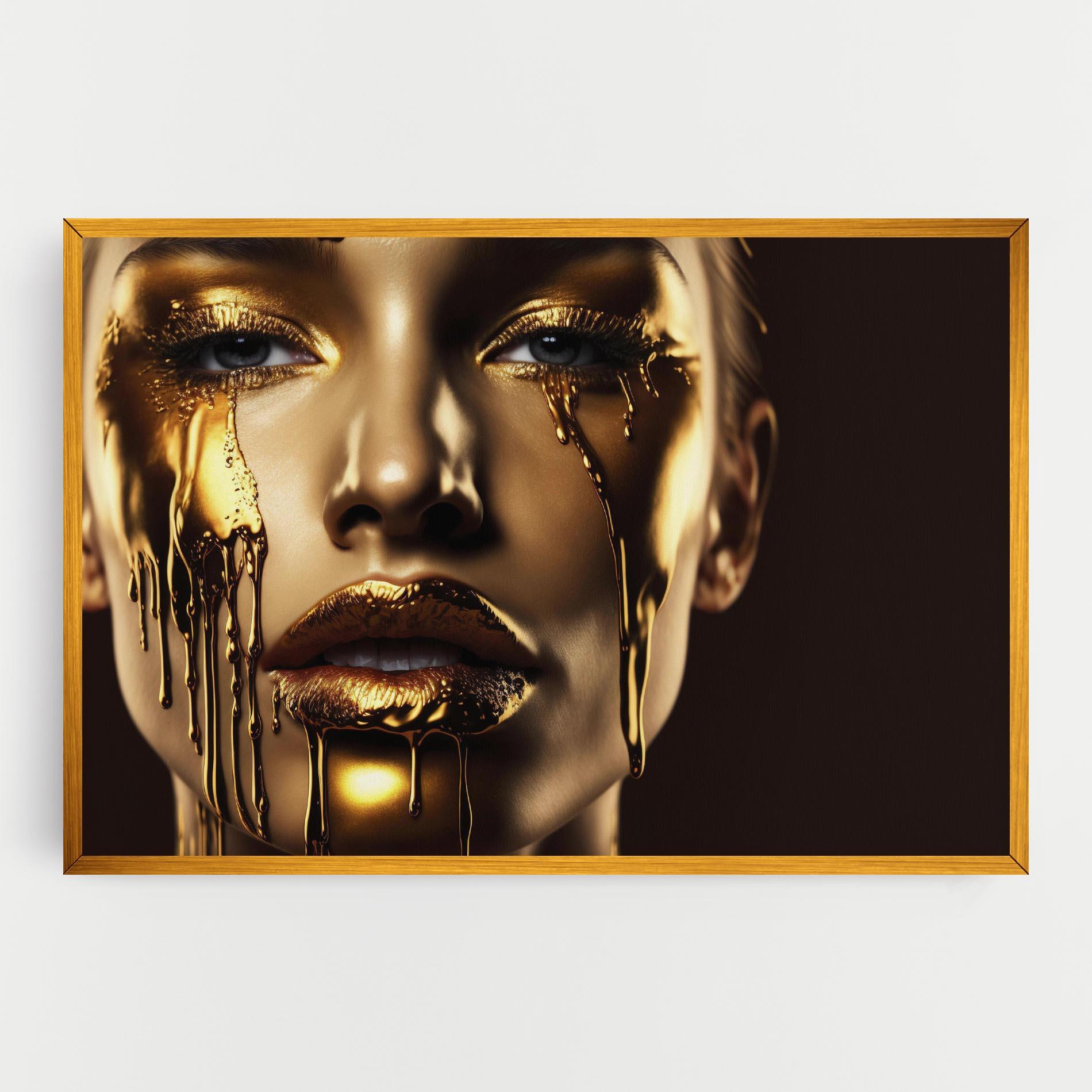 Vászonkép Gold Dripping Makeup mockup 0