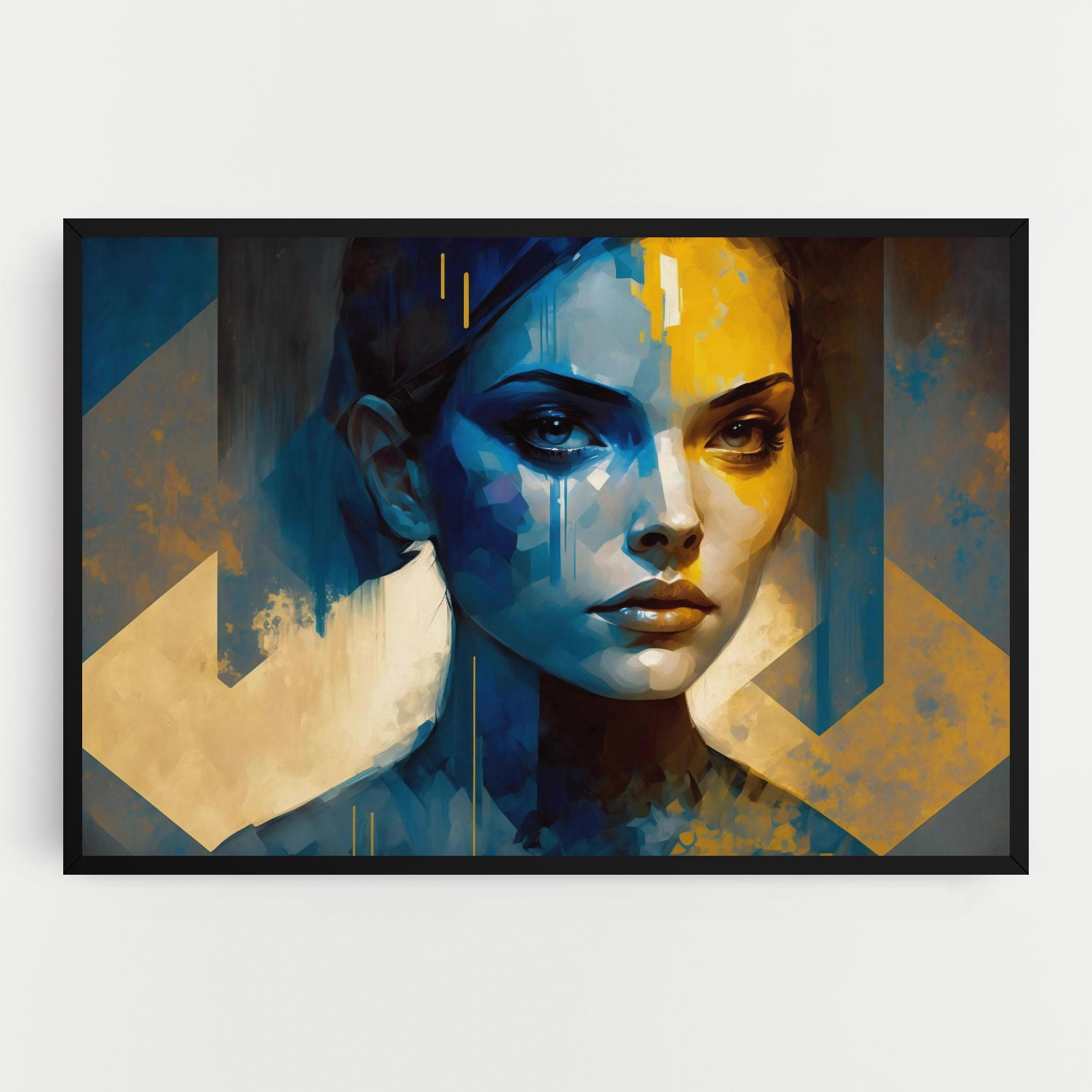 Vászonkép Gold Blue Face mockup 0