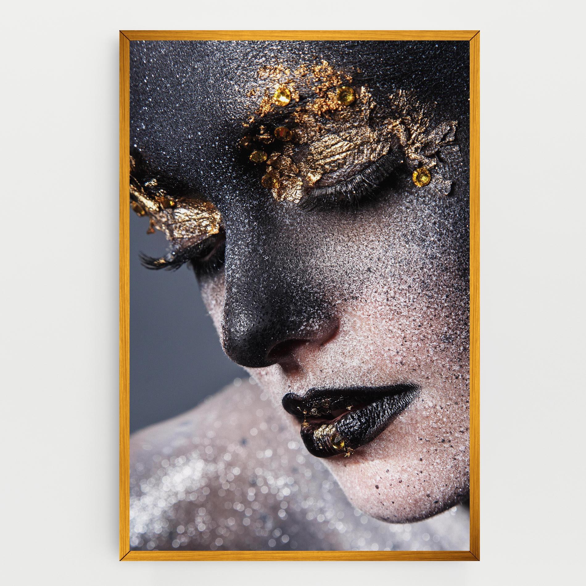 Vászonkép Beautiful Gold Artistic Makeup mockup 0