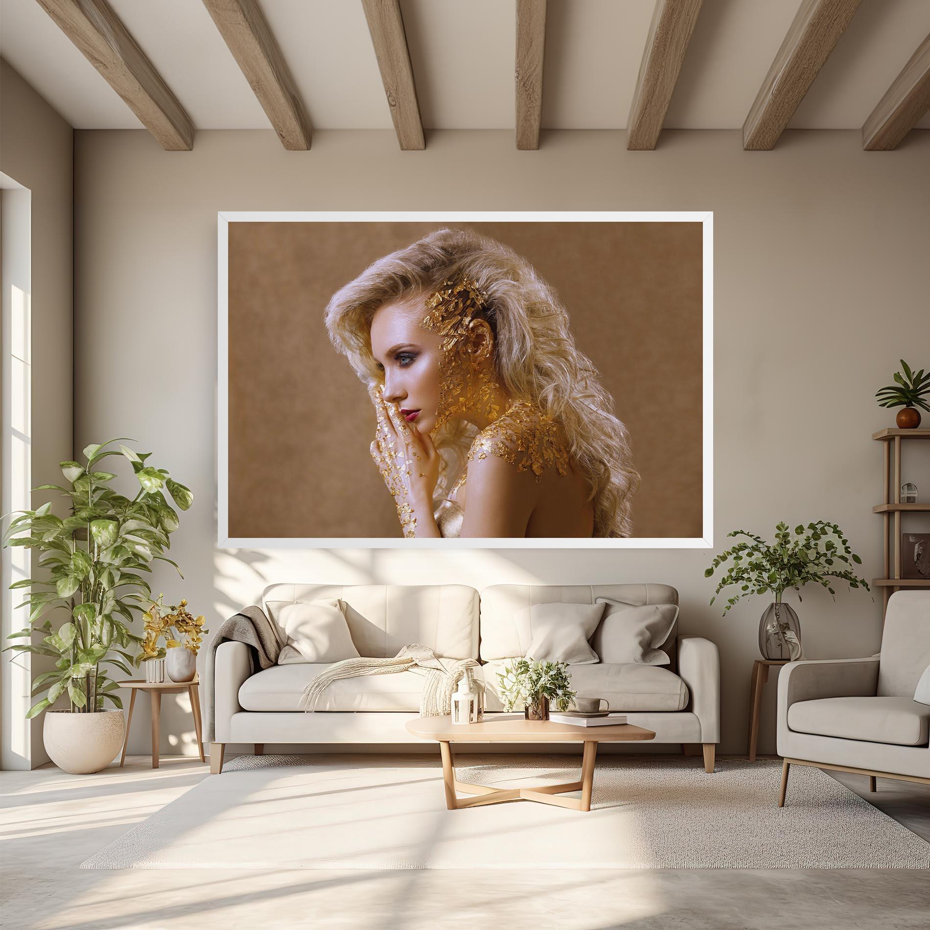 Vászonkép Gold Paper Makeup mockup 6