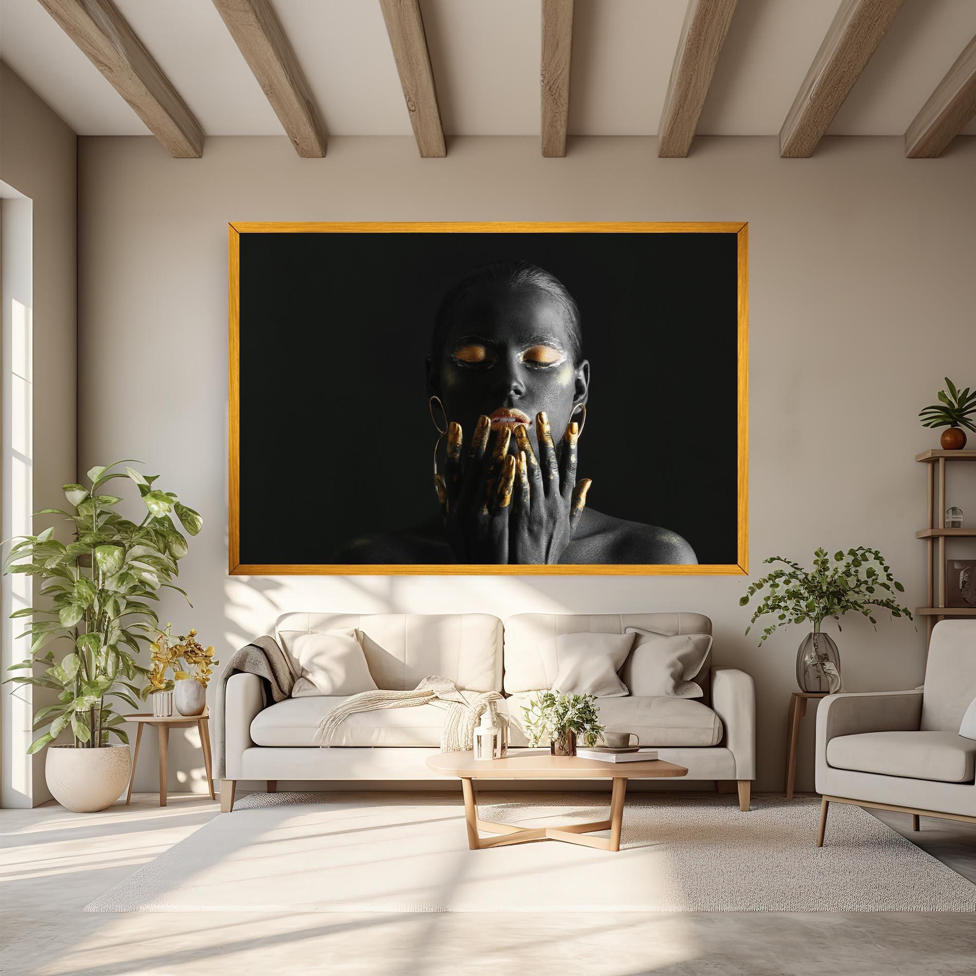 Vászonkép Black Golden Makeup mockup 6