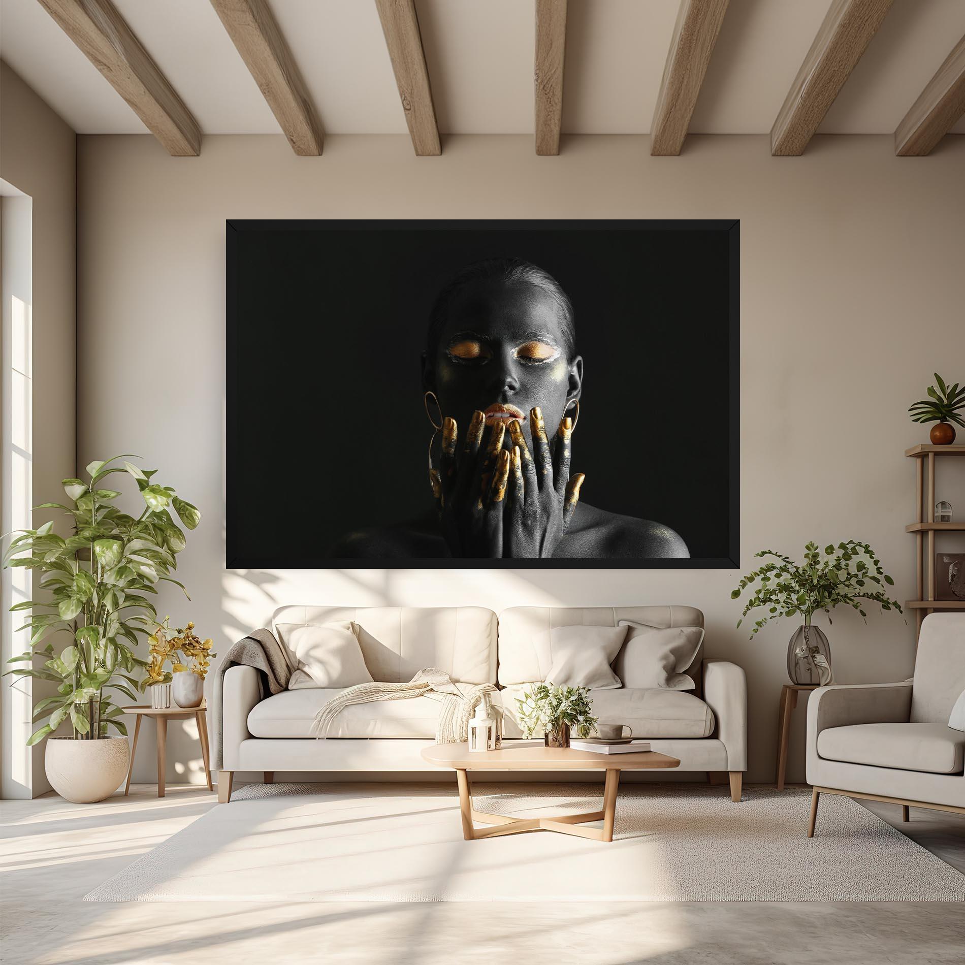 Vászonkép Black Golden Makeup mockup 6