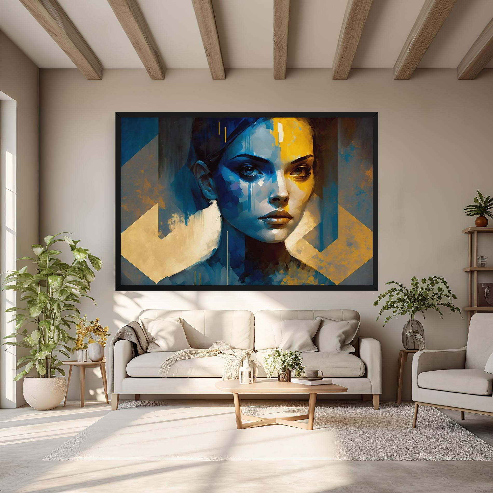 Vászonkép Gold Blue Face mockup 6