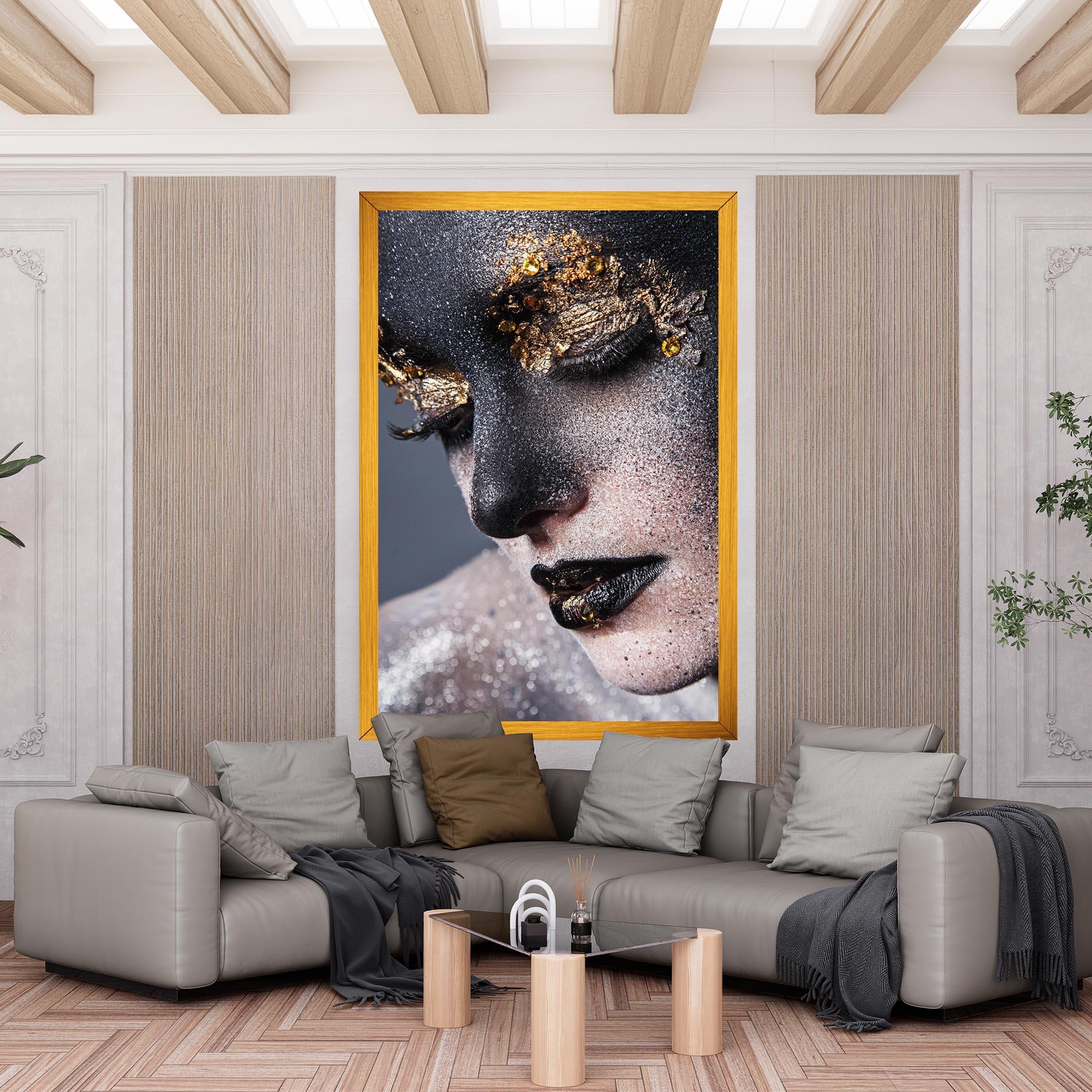 Vászonkép Beautiful Gold Artistic Makeup mockup 6