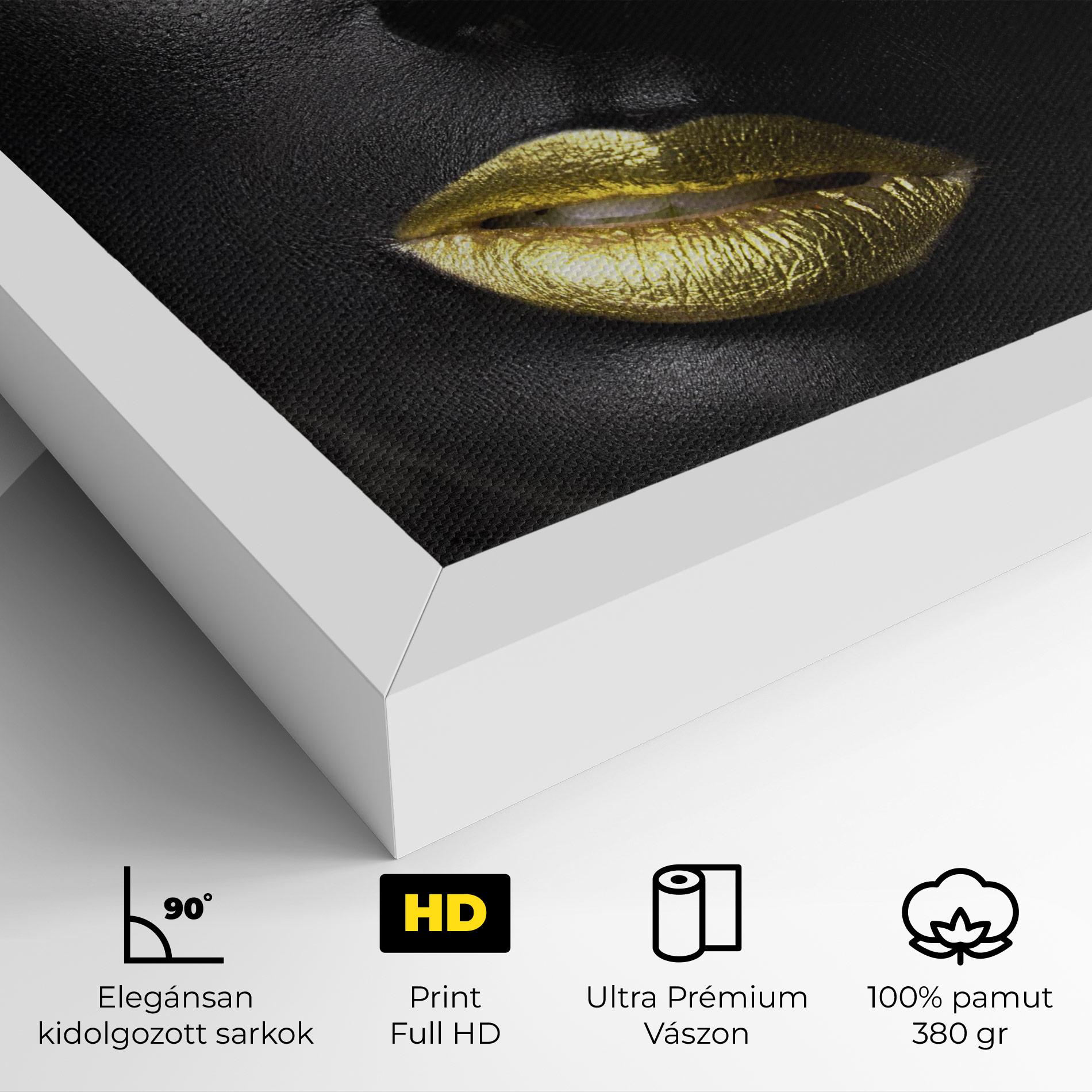 Vászonkép Gold Make Up And Lips mockup 4