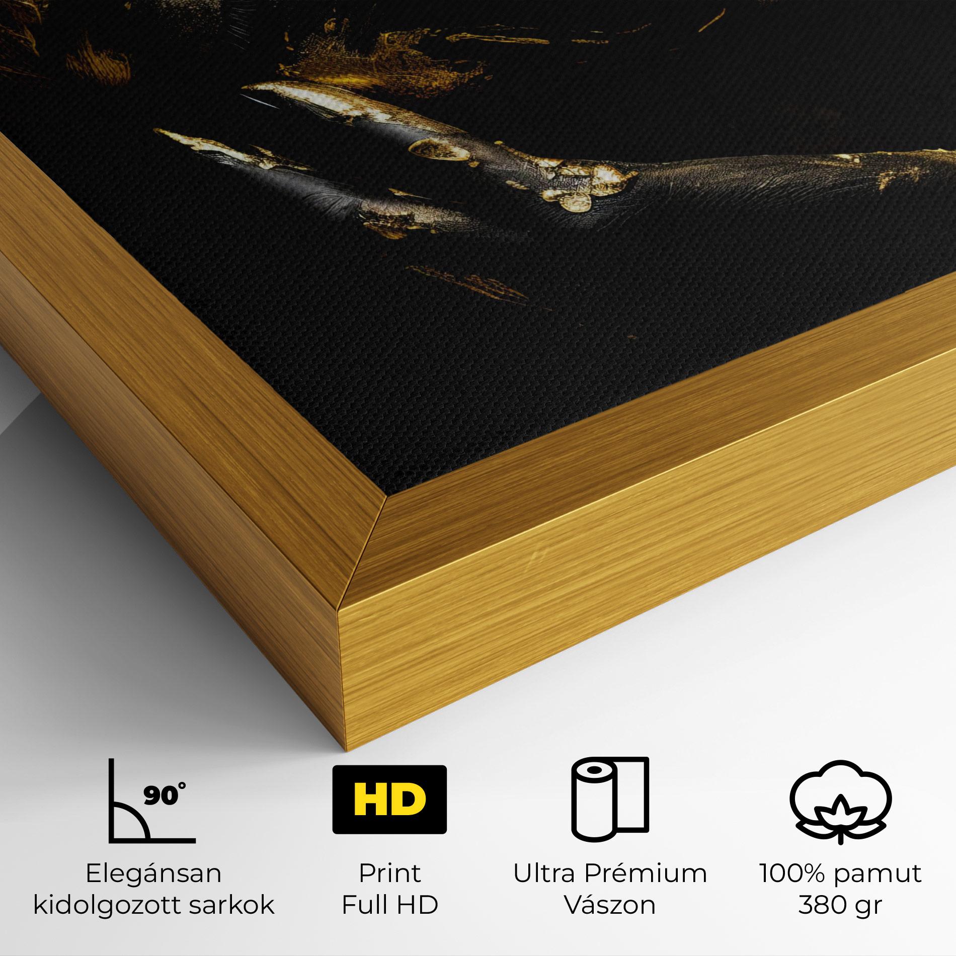 Vászonkép Gold Makeup On Black mockup 4