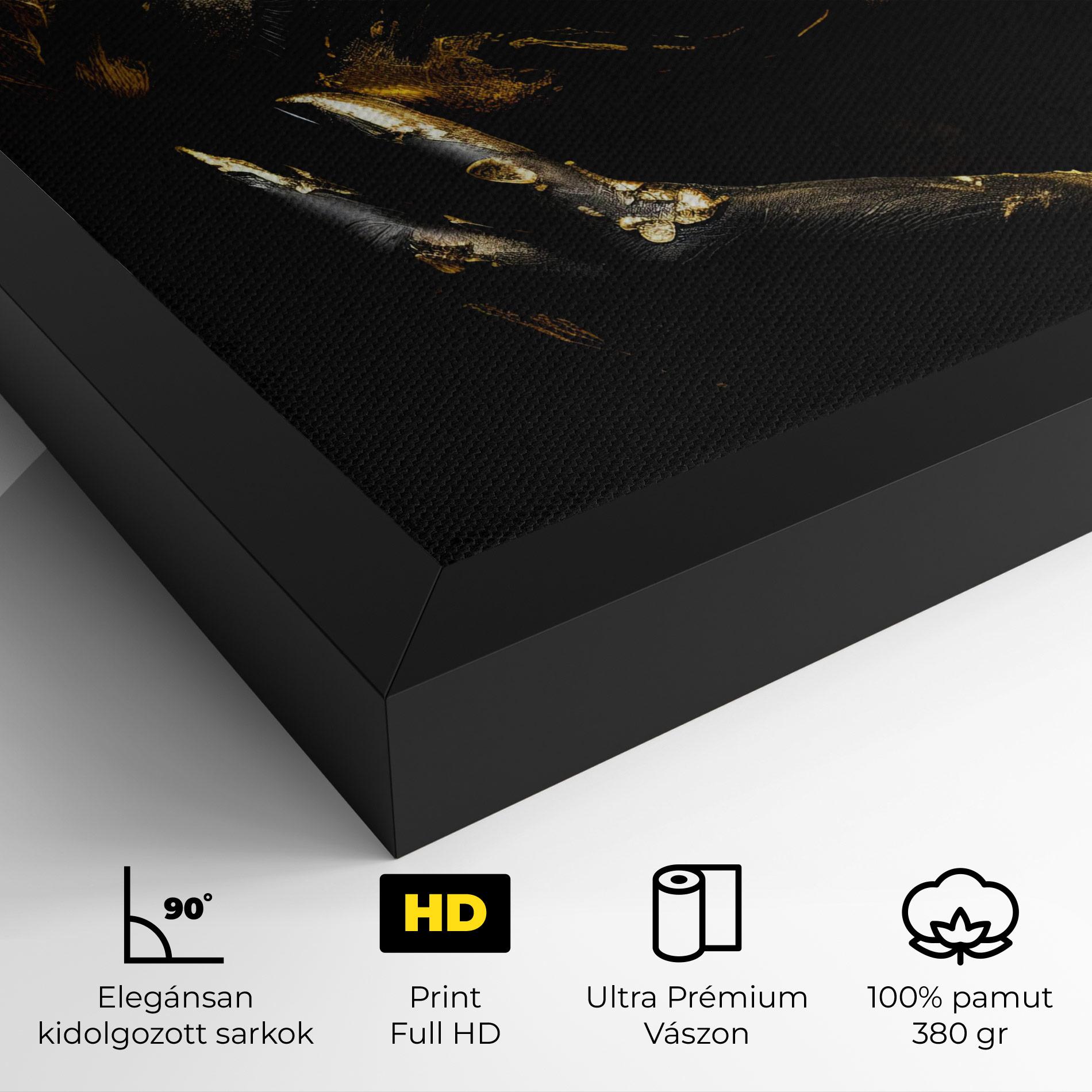 Vászonkép Gold Makeup On Black mockup 4