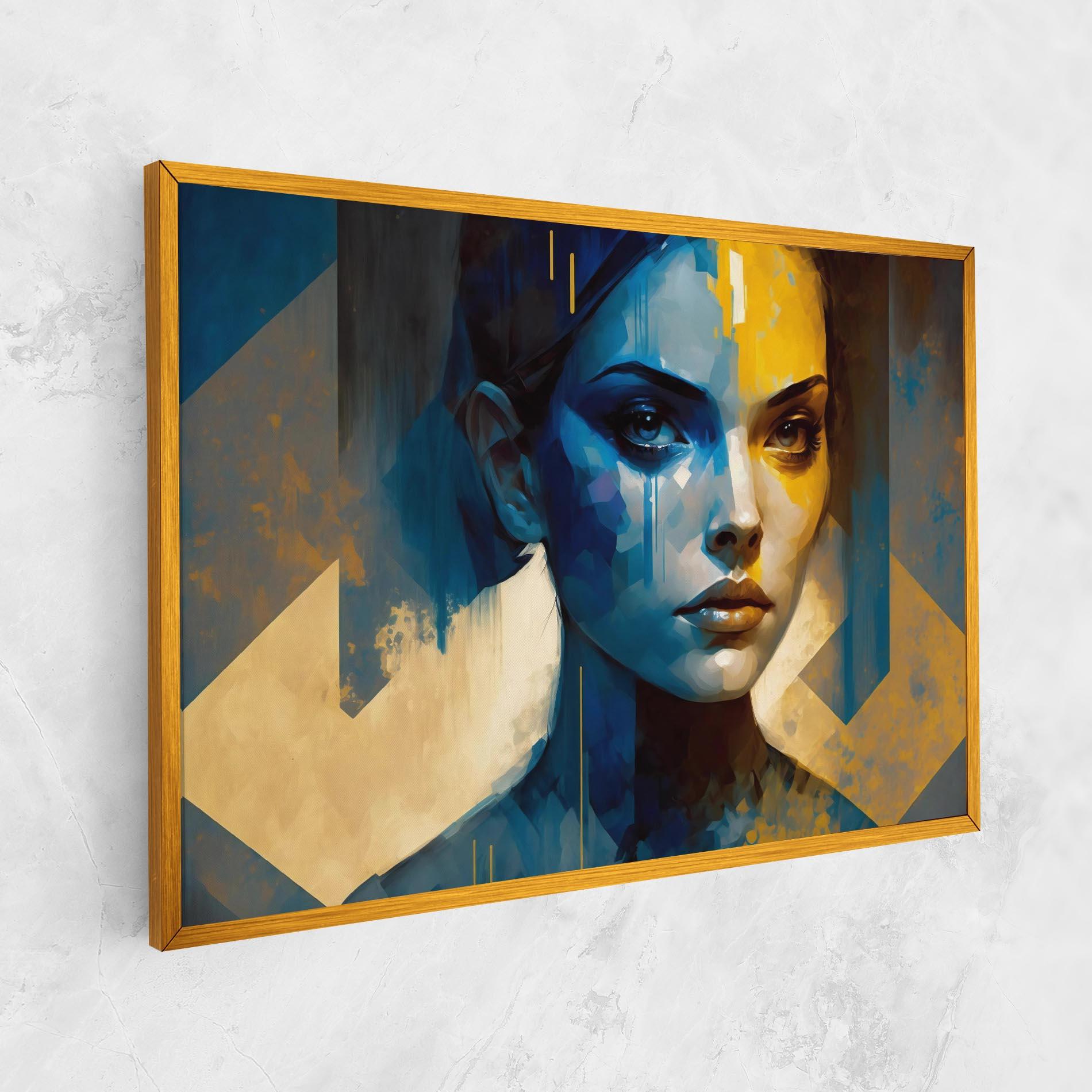 Vászonkép Gold Blue Face mockup 1