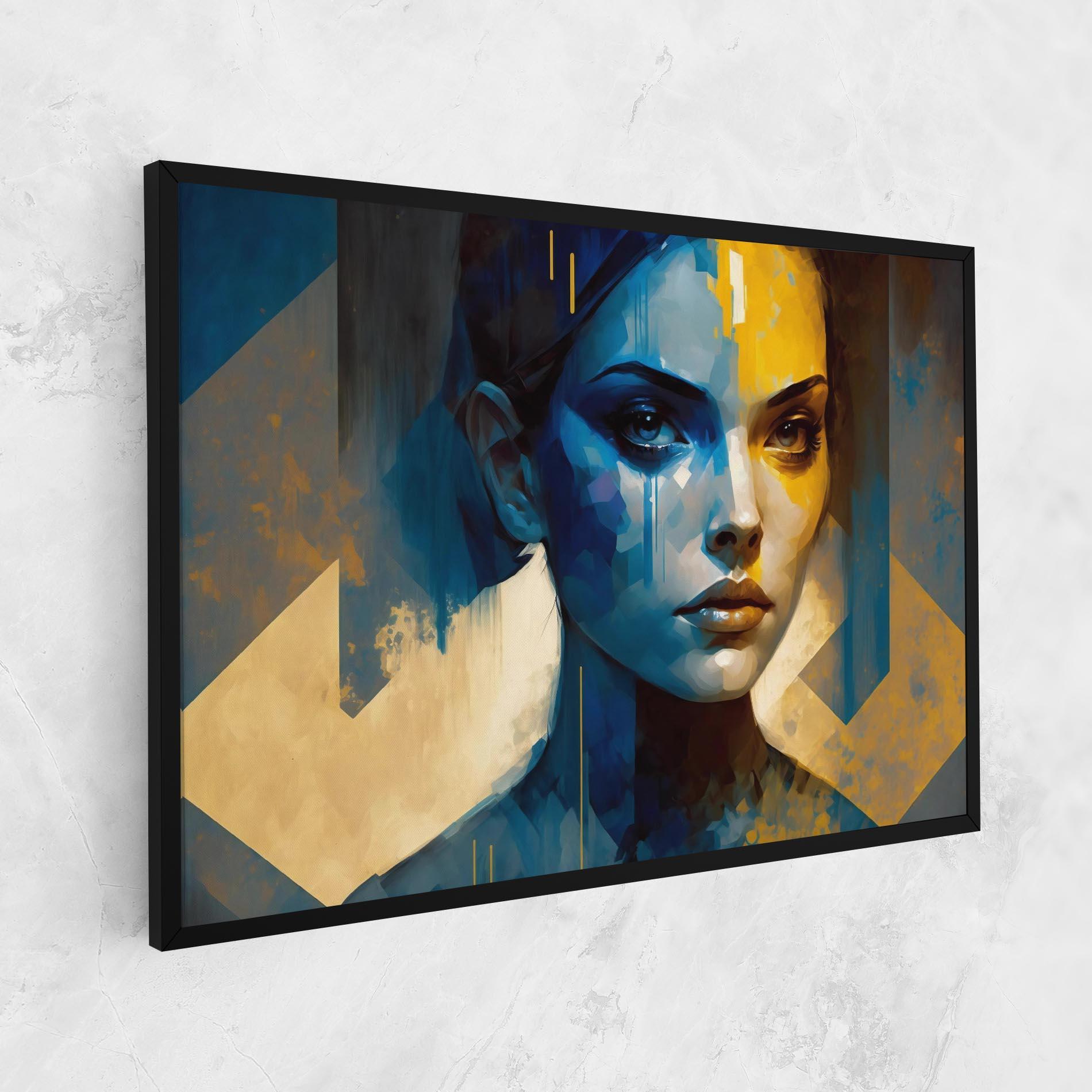 Vászonkép Gold Blue Face mockup 1