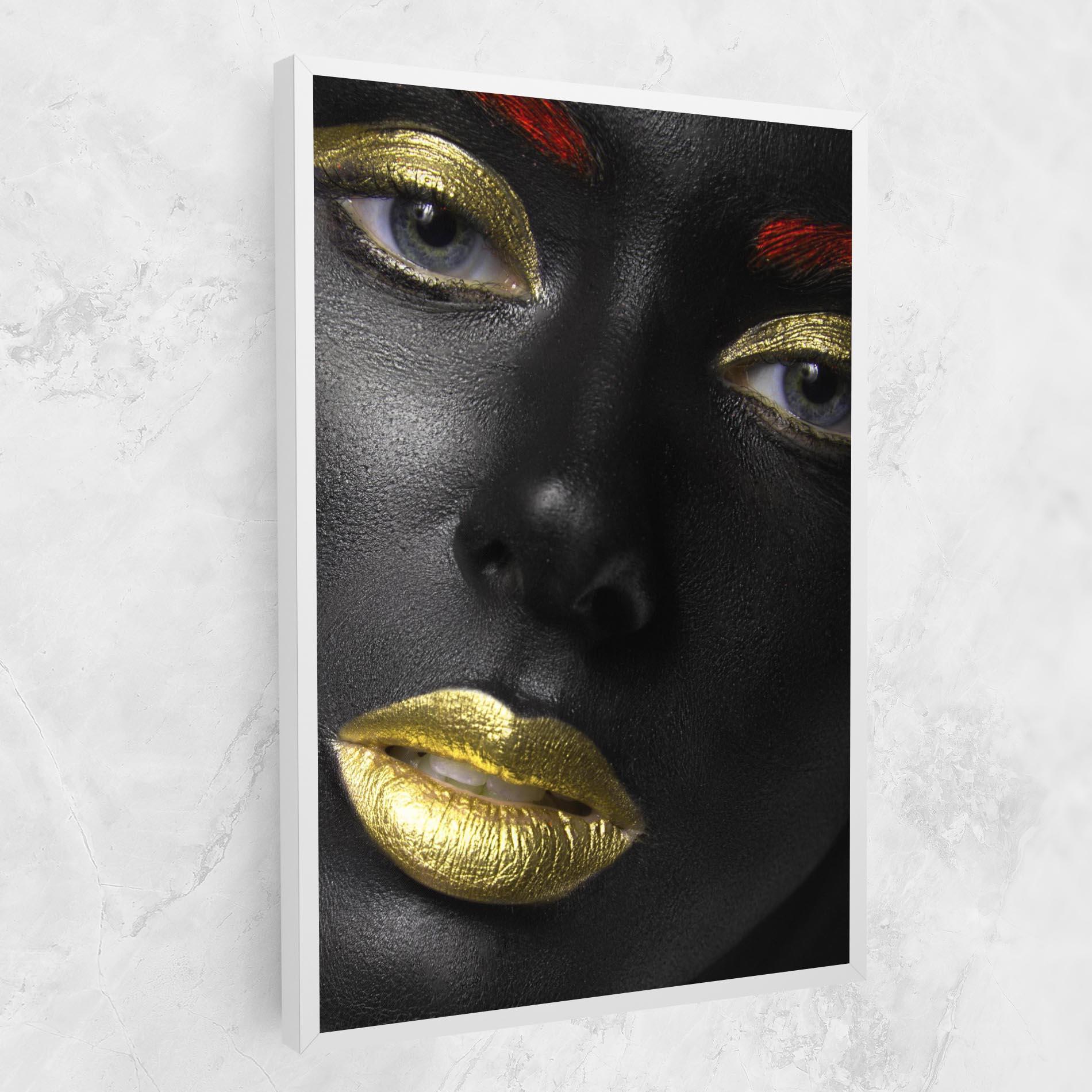 Vászonkép Gold Make Up And Lips mockup 1