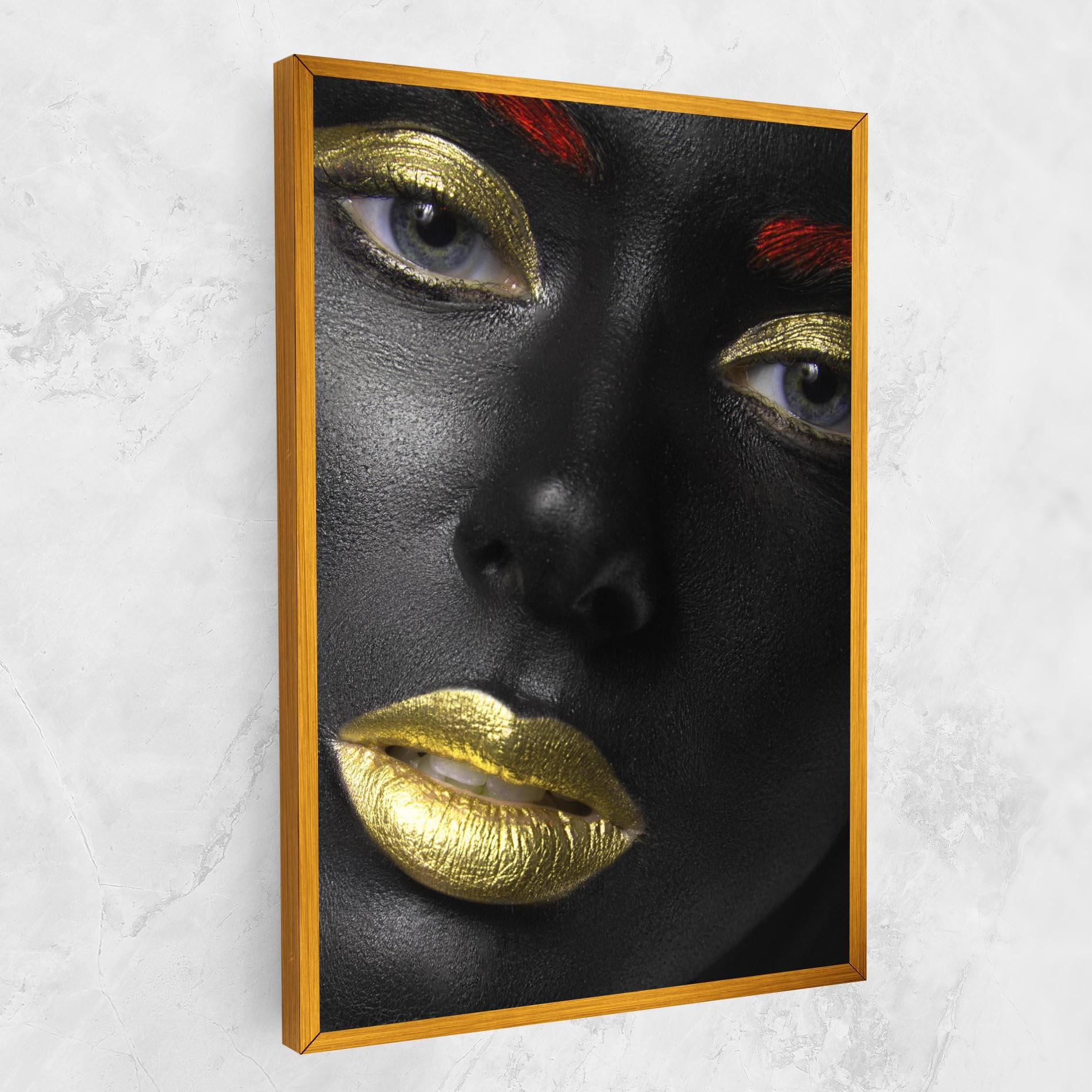 Vászonkép Gold Make Up And Lips mockup 1