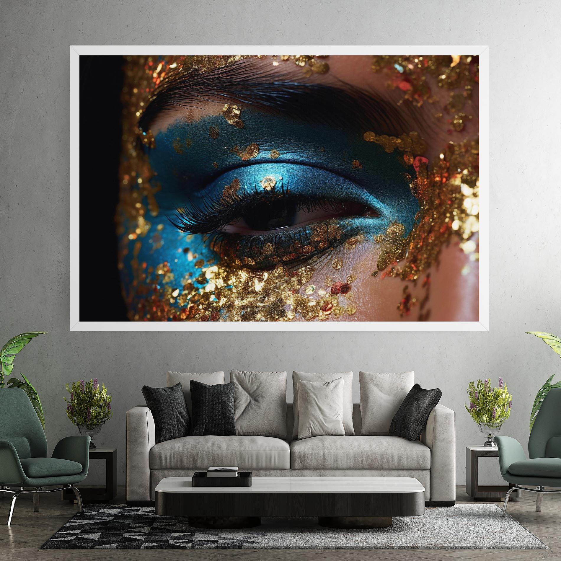 Vászonkép Blue Gold Glitter mockup 7