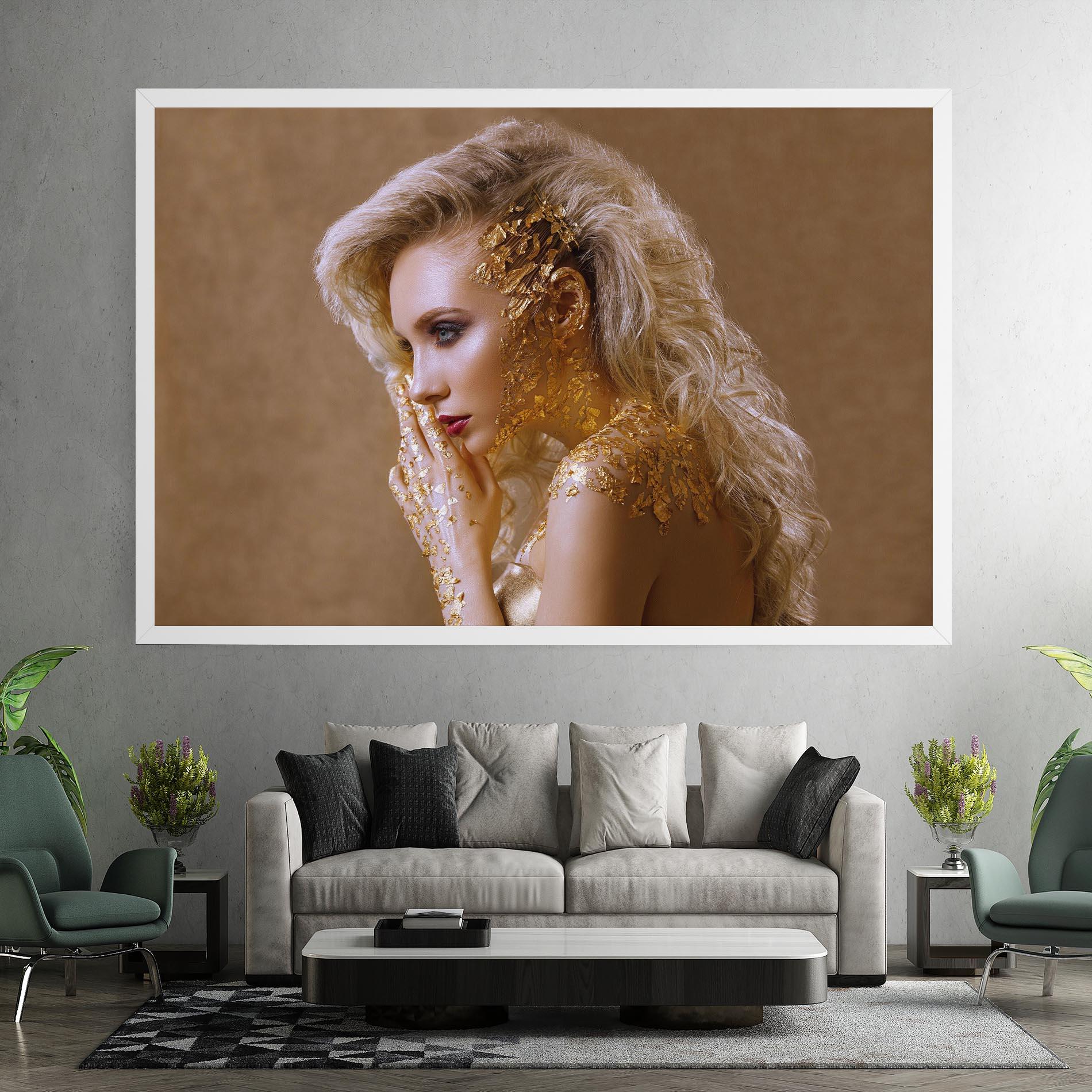 Vászonkép Gold Paper Makeup mockup 7